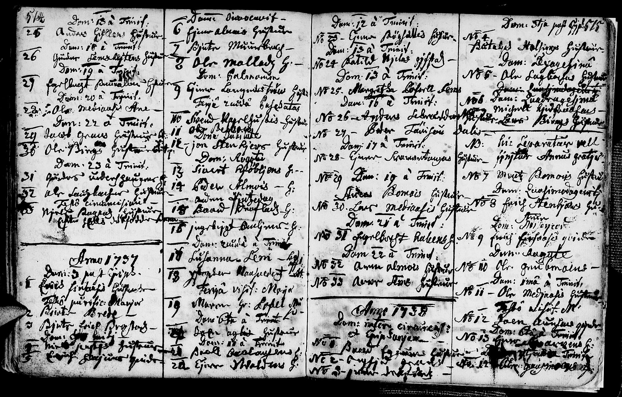 Ministerialprotokoller, klokkerbøker og fødselsregistre - Nord-Trøndelag, SAT/A-1458/749/L0467: Parish register (official) no. 749A01, 1733-1787, p. 514-515
