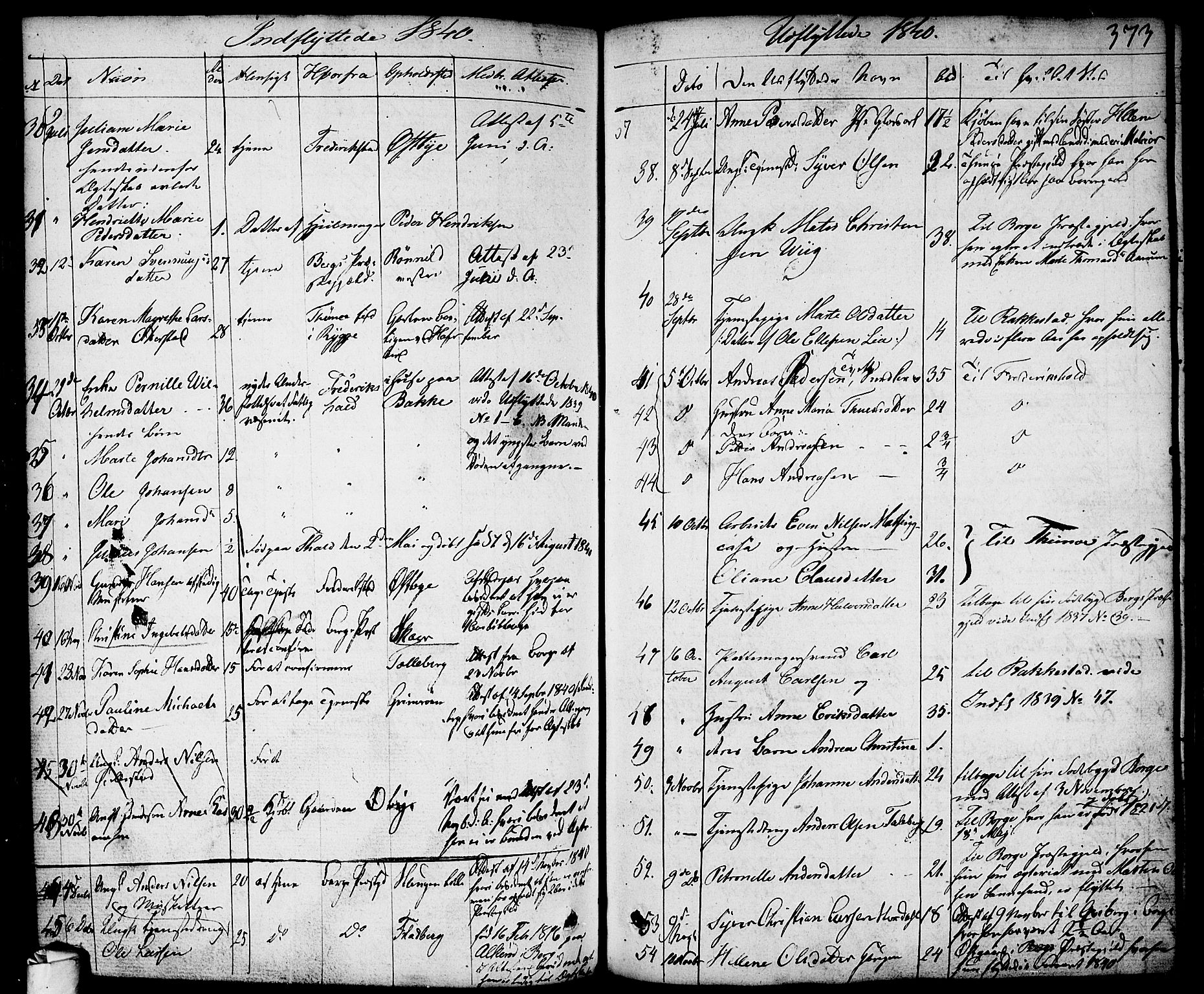 Skjeberg prestekontor Kirkebøker, AV/SAO-A-10923/F/Fa/L0005: Parish register (official) no. I 5, 1830-1845, p. 373