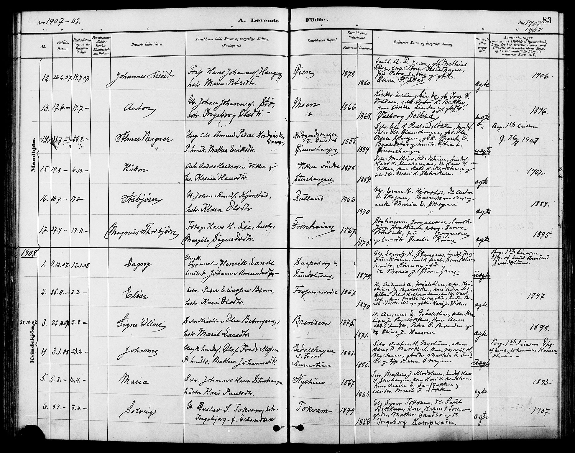 Nord-Fron prestekontor, SAH/PREST-080/H/Ha/Hab/L0004: Parish register (copy) no. 4, 1884-1914, p. 83