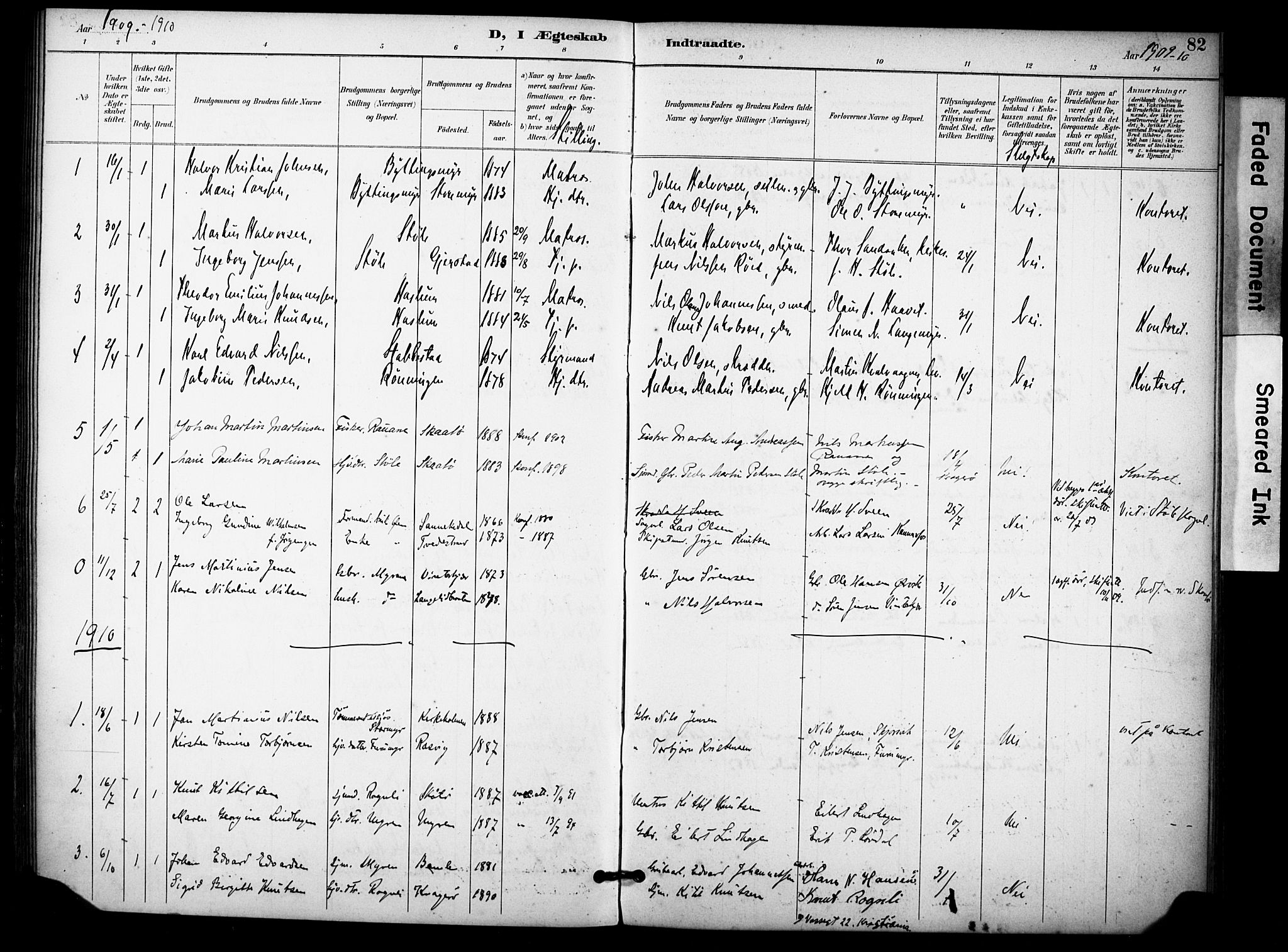 Skåtøy kirkebøker, SAKO/A-304/F/Fb/L0001: Parish register (official) no. II 1, 1892-1916, p. 82