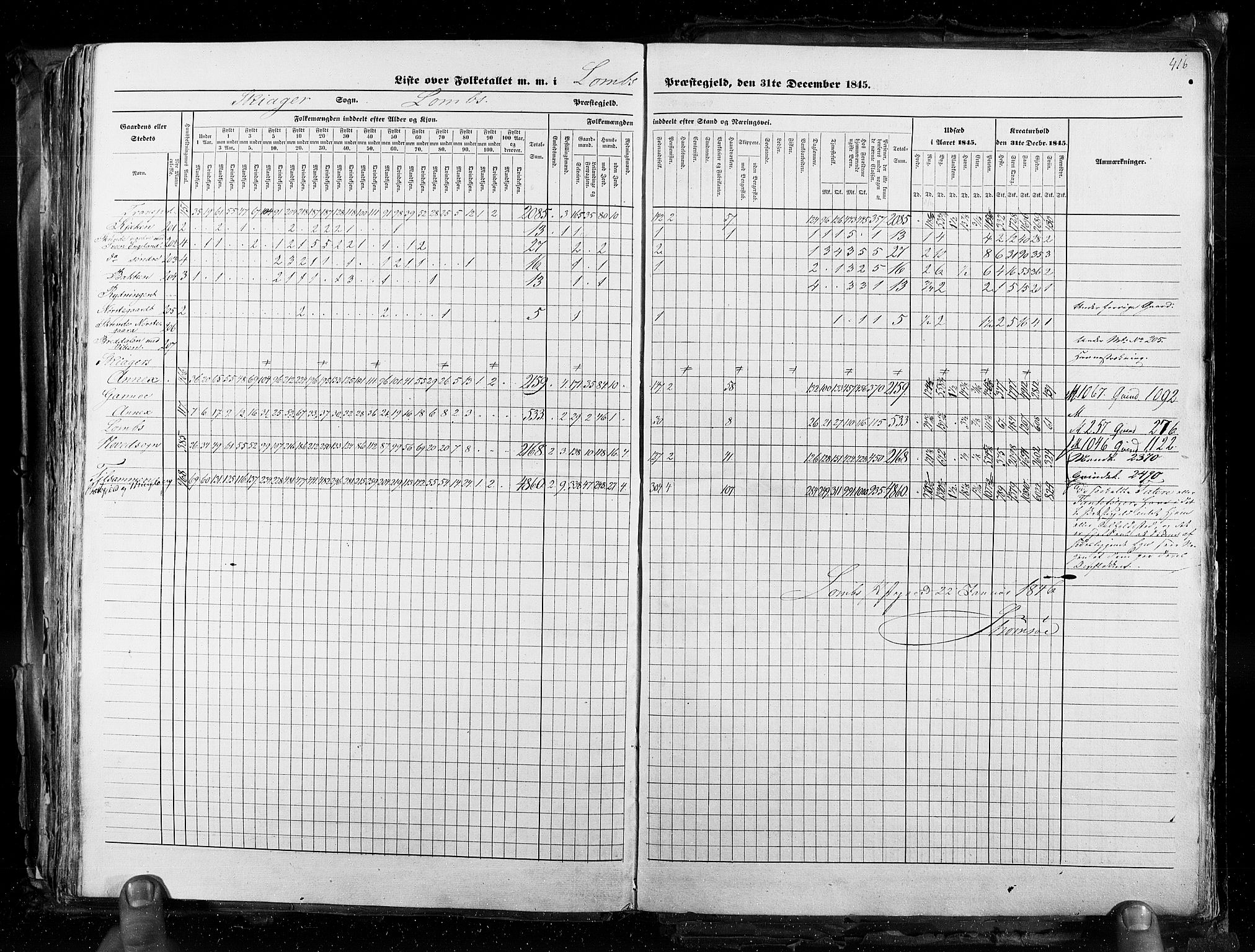 RA, Census 1845, vol. 3: Hedemarken amt og Kristians amt, 1845, p. 416