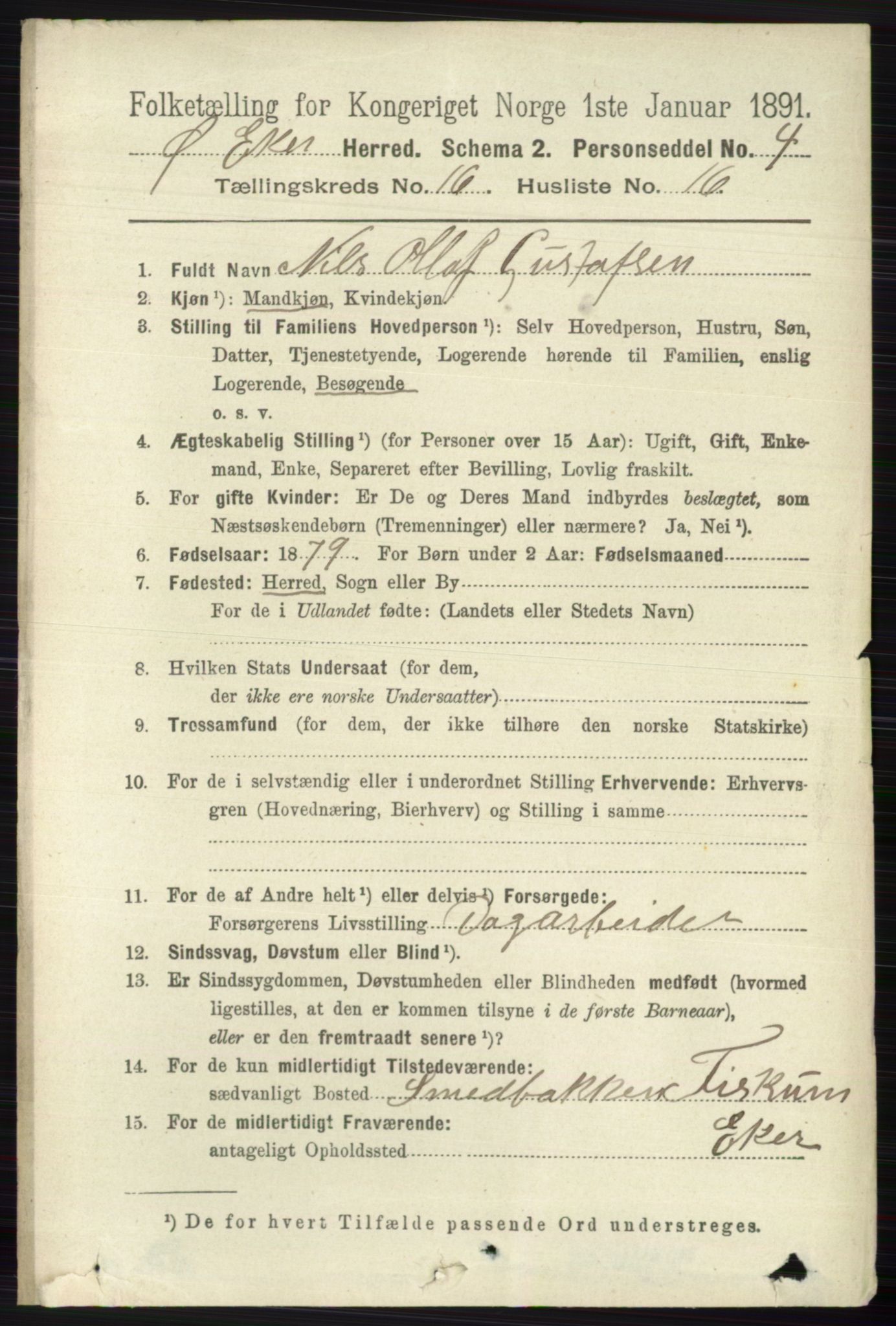 RA, 1891 census for 0624 Øvre Eiker, 1891, p. 7720