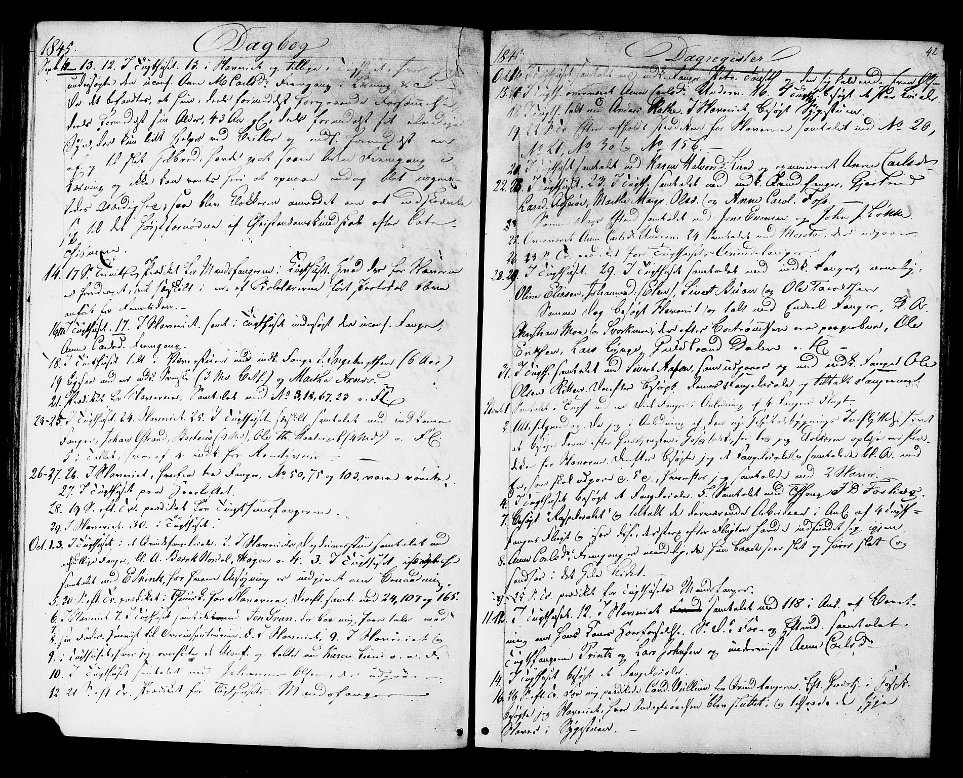Ministerialprotokoller, klokkerbøker og fødselsregistre - Sør-Trøndelag, SAT/A-1456/624/L0480: Parish register (official) no. 624A01, 1841-1864, p. 42
