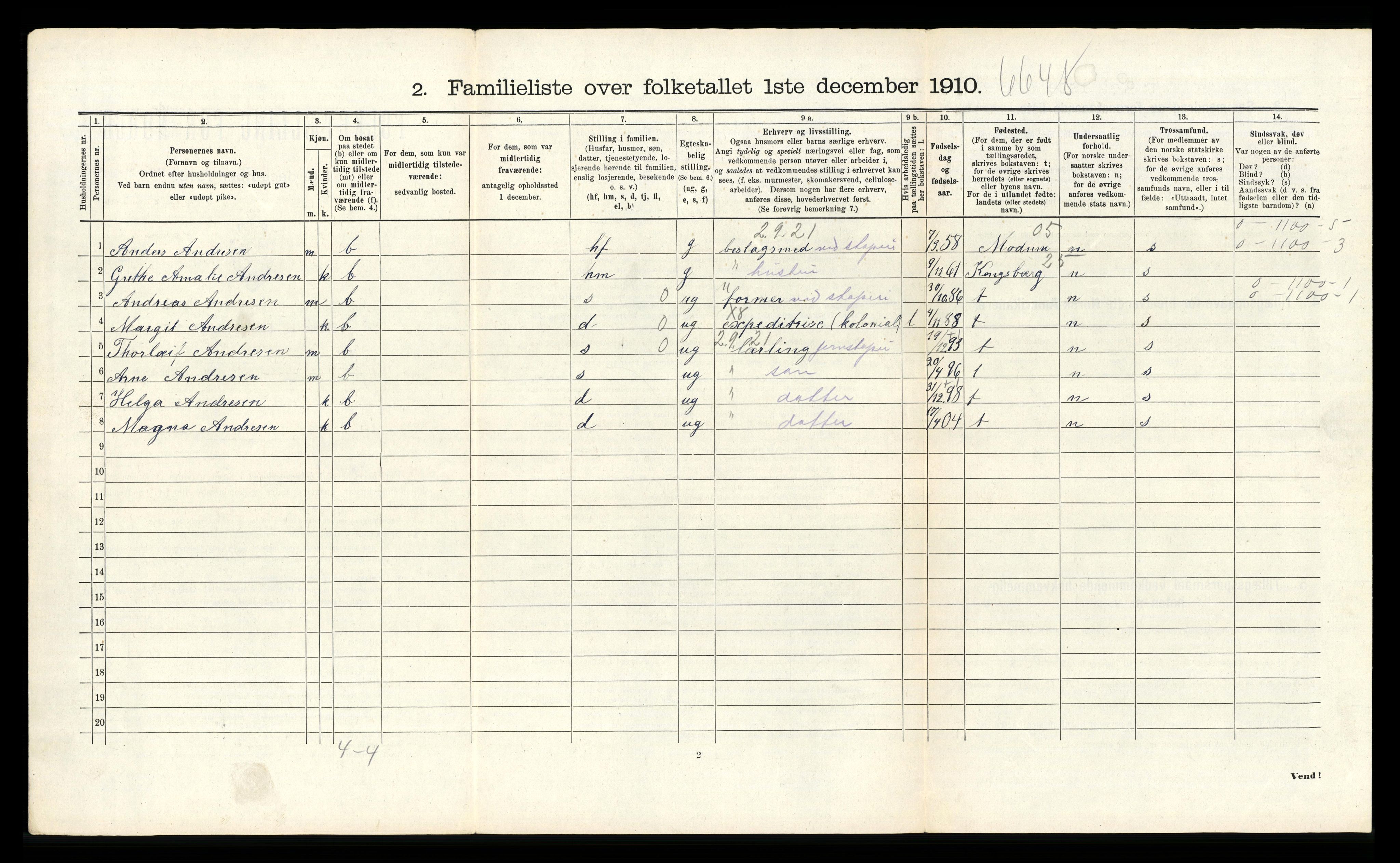 RA, 1910 census for Drammen, 1910, p. 16419