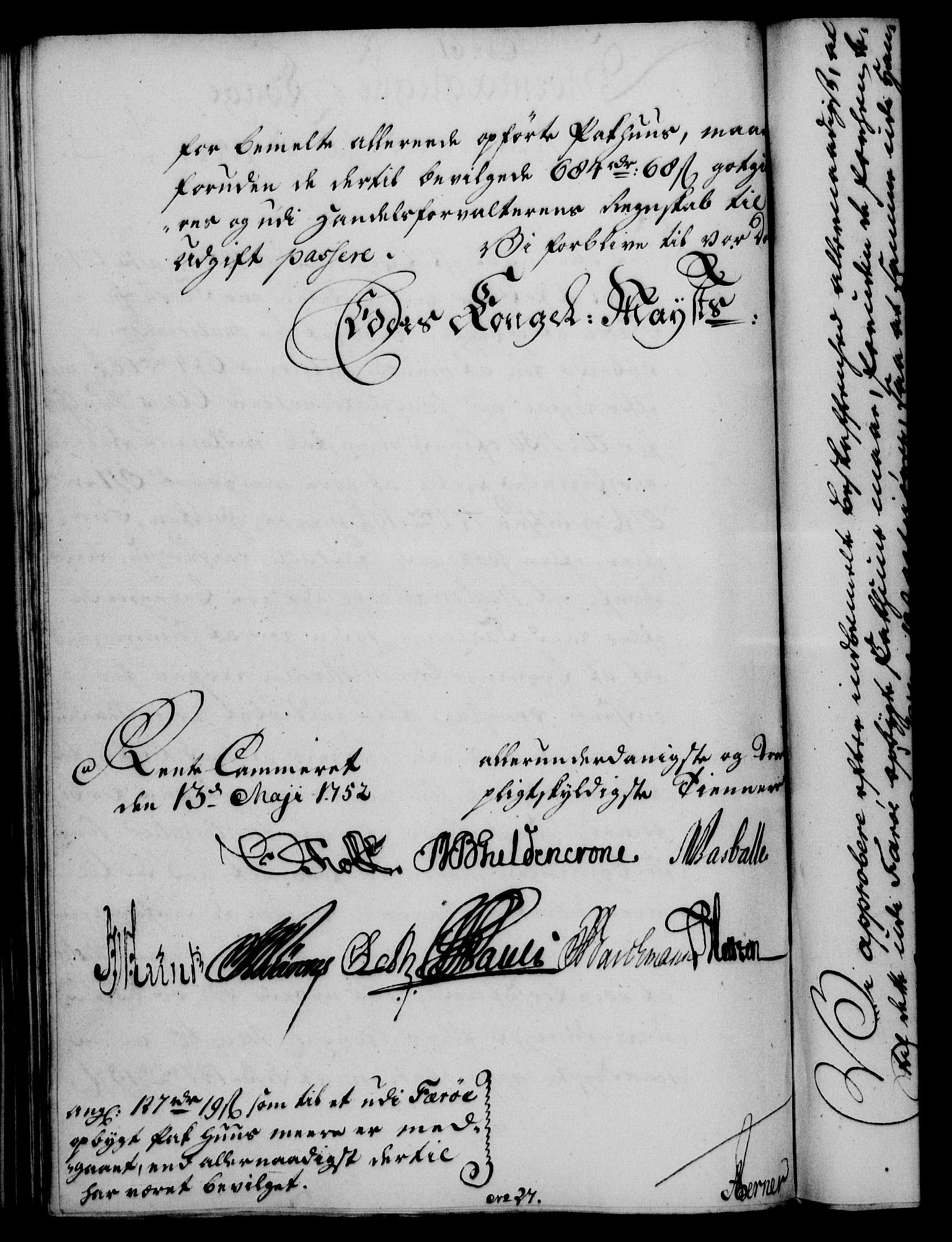 Rentekammeret, Kammerkanselliet, RA/EA-3111/G/Gf/Gfa/L0034: Norsk relasjons- og resolusjonsprotokoll (merket RK 52.34), 1752, p. 290