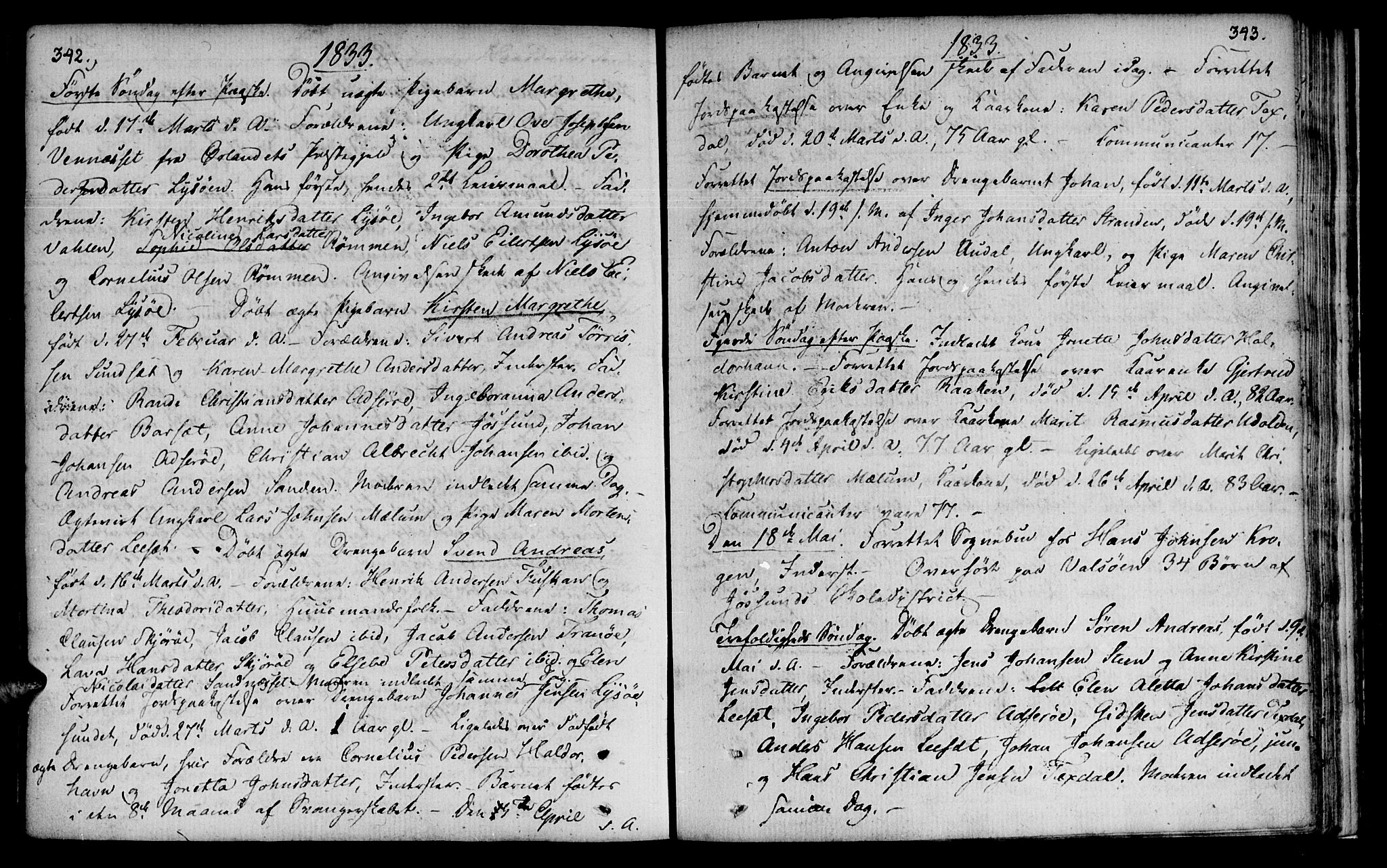 Ministerialprotokoller, klokkerbøker og fødselsregistre - Sør-Trøndelag, SAT/A-1456/655/L0674: Parish register (official) no. 655A03, 1802-1826, p. 342-343