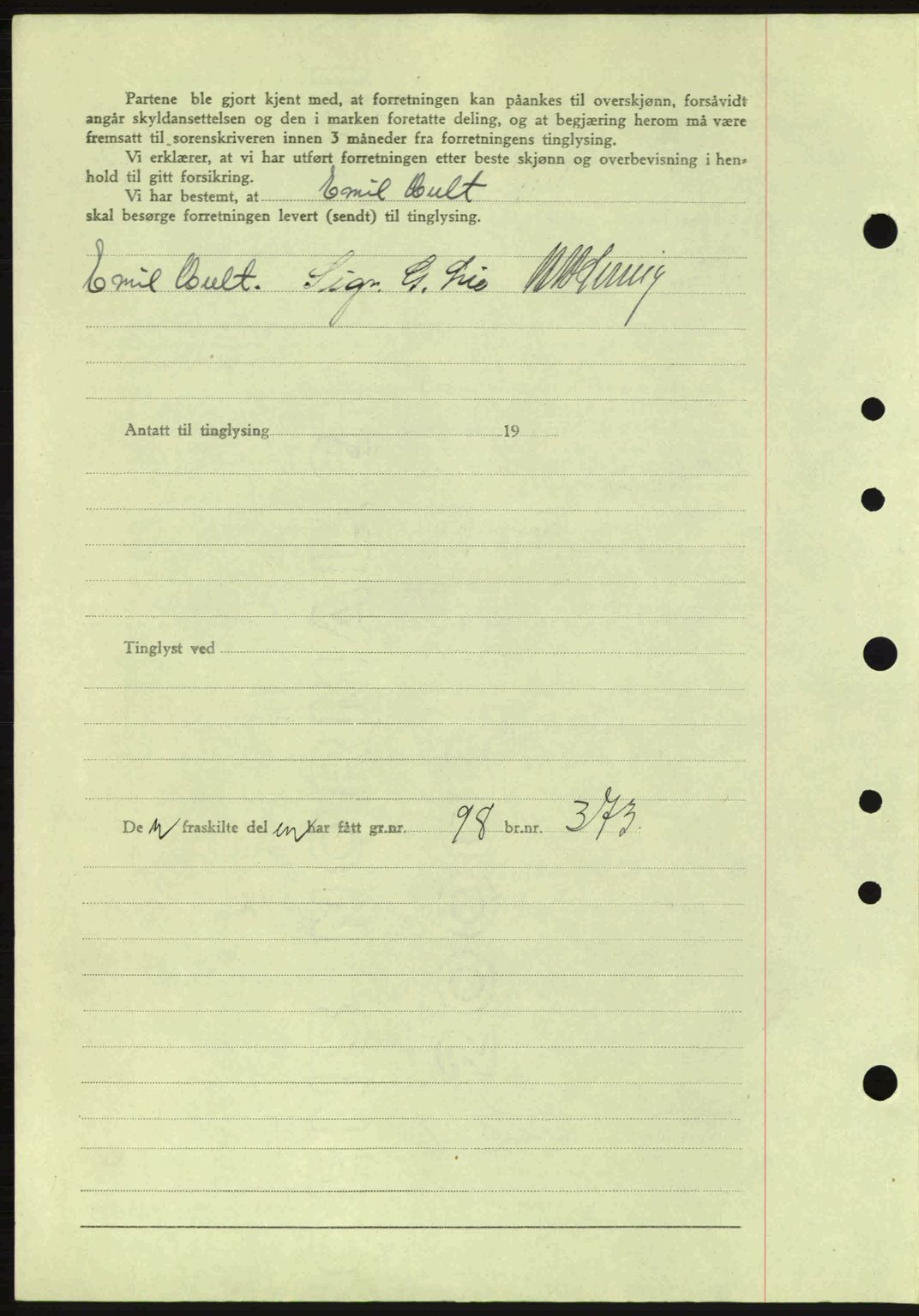 Idd og Marker sorenskriveri, AV/SAO-A-10283/G/Gb/Gbb/L0006: Mortgage book no. A6, 1943-1944, Diary no: : 361/1943