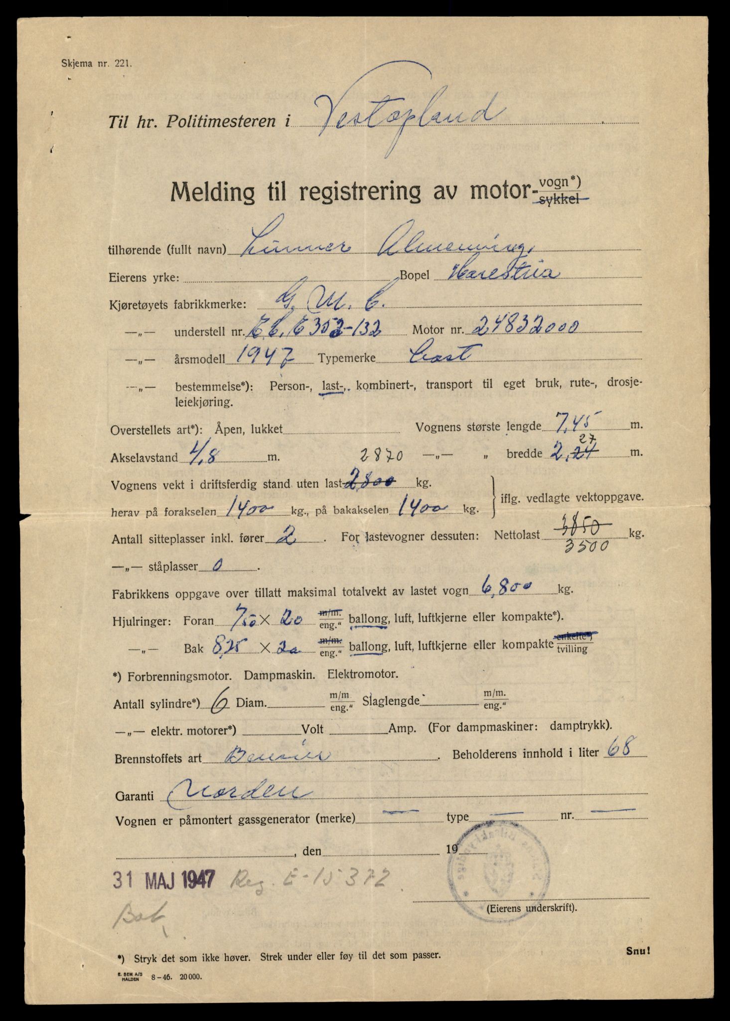 Møre og Romsdal vegkontor - Ålesund trafikkstasjon, AV/SAT-A-4099/F/Fe/L0035: Registreringskort for kjøretøy T 12653 - T 12829, 1927-1998, p. 2368