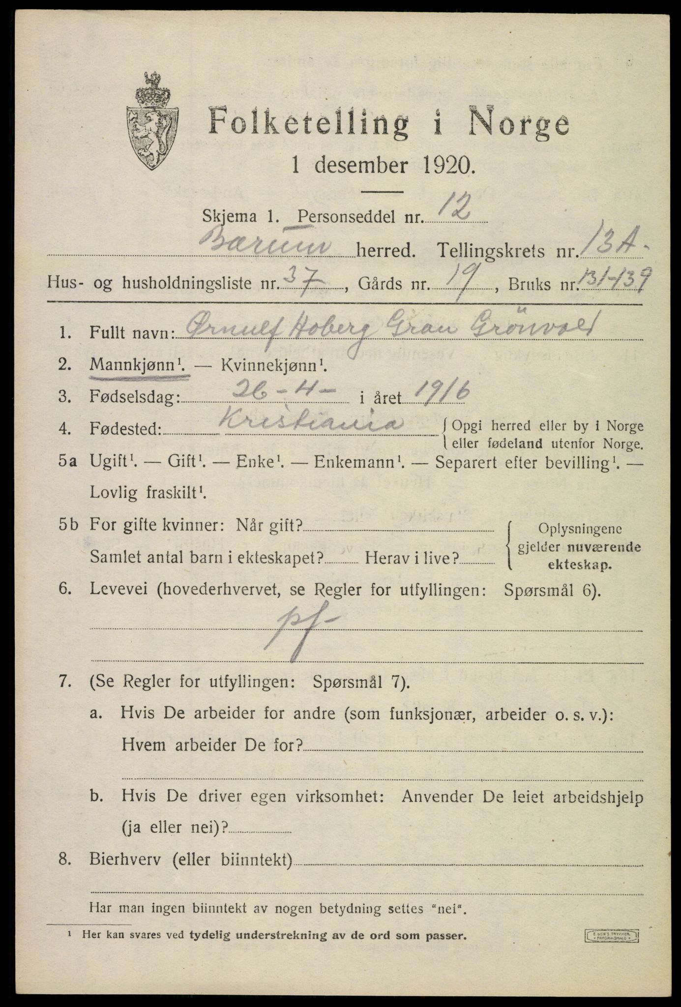 SAO, 1920 census for Bærum, 1920, p. 34230