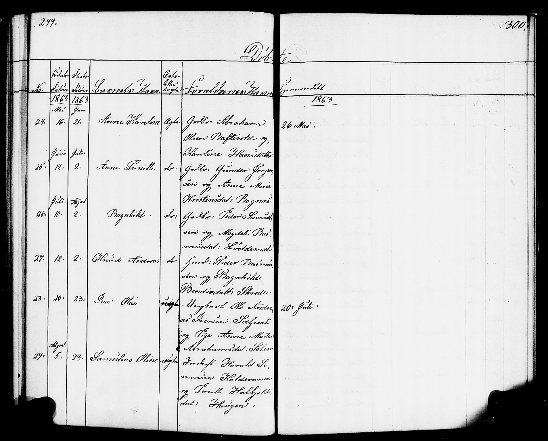 Hornindal sokneprestembete, AV/SAB-A-82401/H/Haa/Haaa/L0001: Parish register (official) no. A 1, 1837-1866, p. 300-301