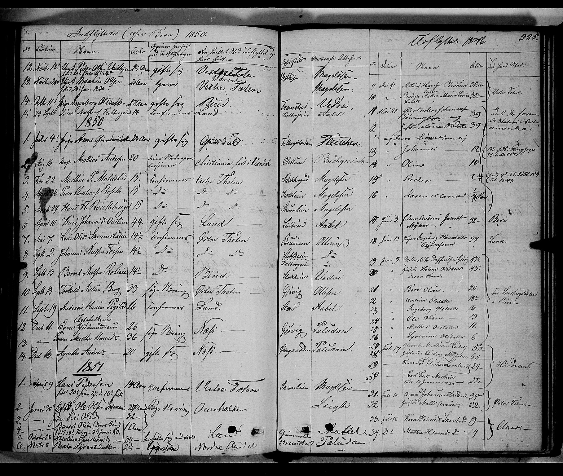 Vardal prestekontor, SAH/PREST-100/H/Ha/Haa/L0005: Parish register (official) no. 5, 1831-1853, p. 325