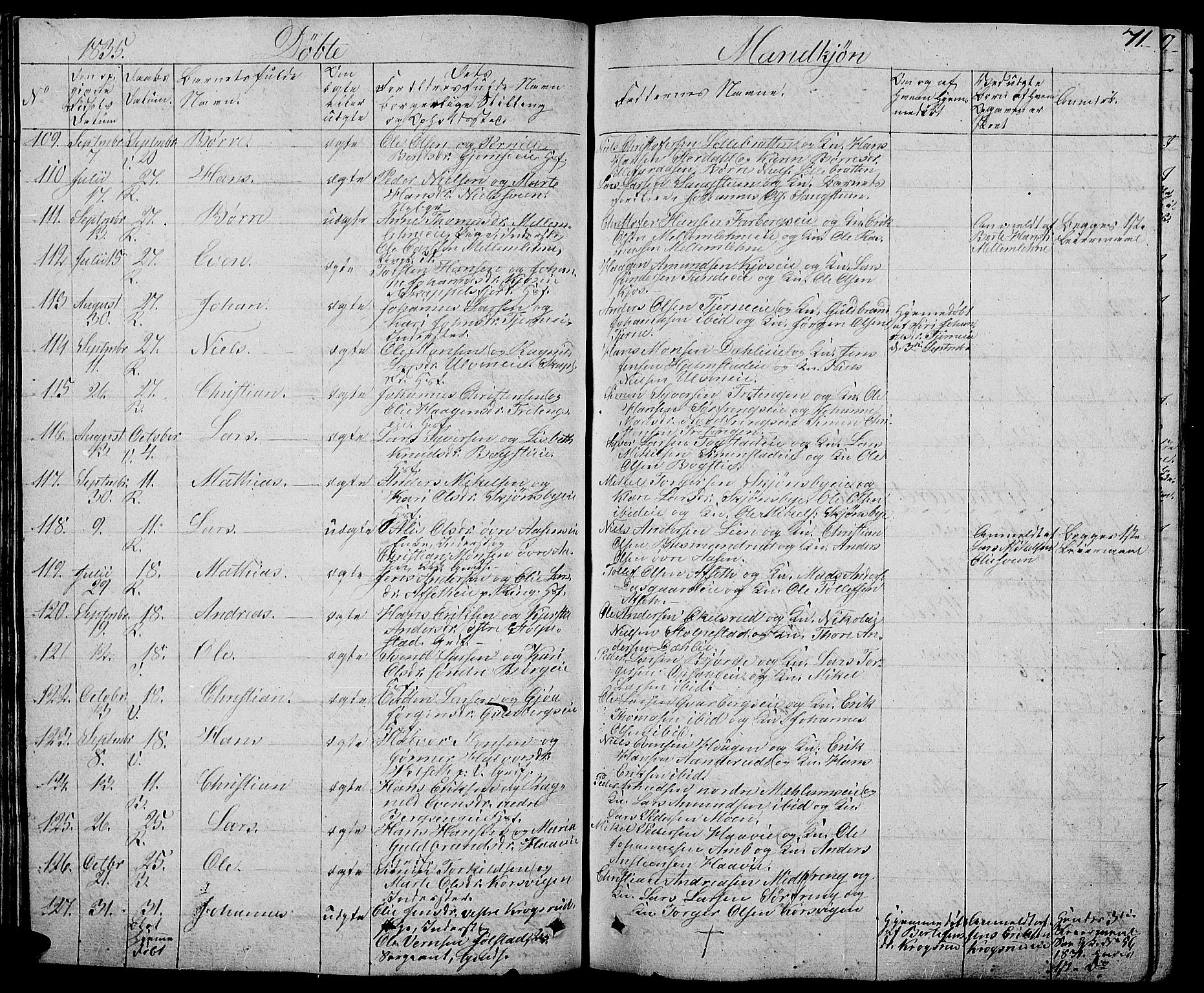 Ringsaker prestekontor, SAH/PREST-014/L/La/L0004: Parish register (copy) no. 4, 1827-1838, p. 71