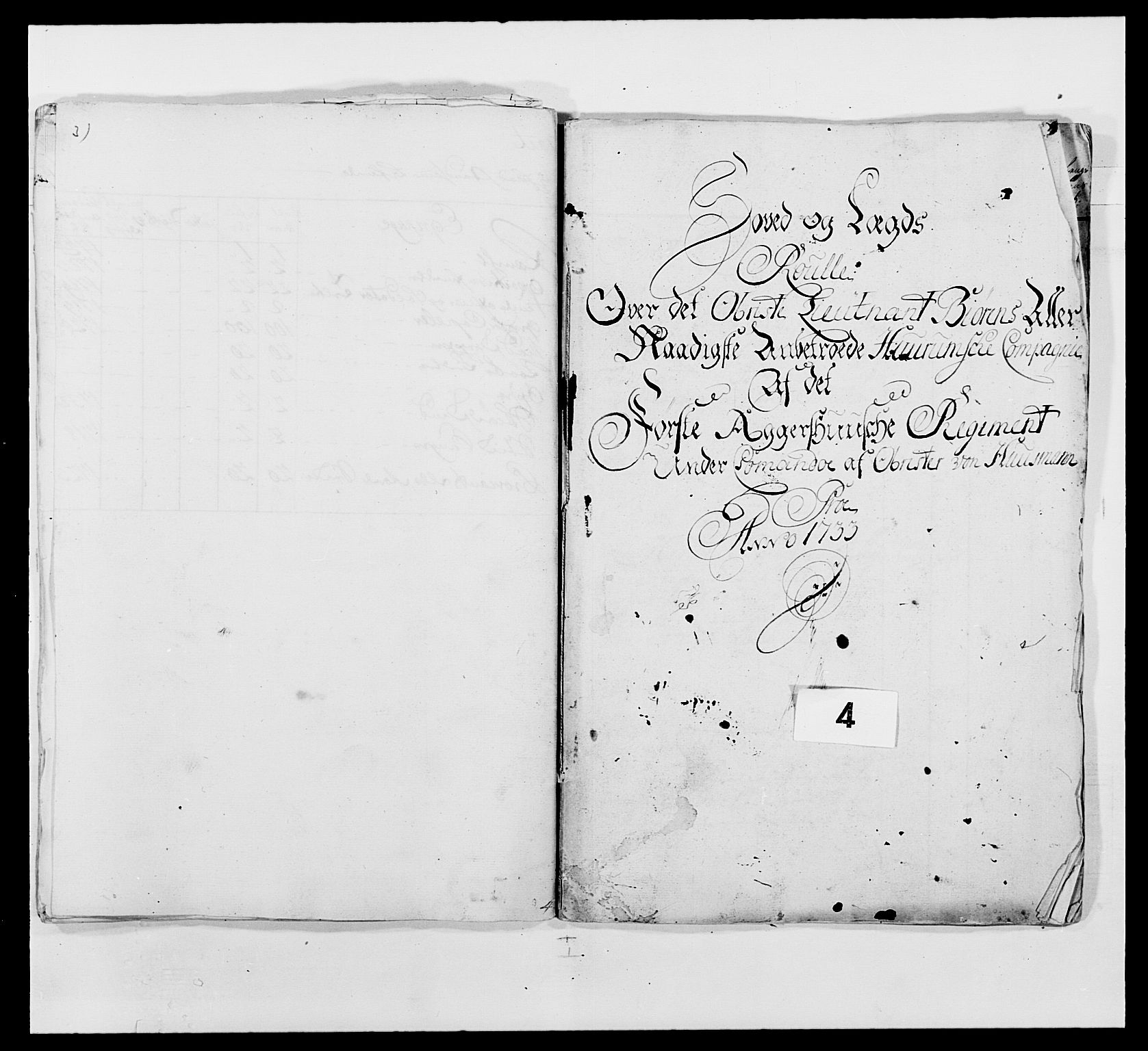 Kommanderende general (KG I) med Det norske krigsdirektorium, AV/RA-EA-5419/E/Ea/L0486: 1. Akershusiske regiment, 1727-1749, p. 54