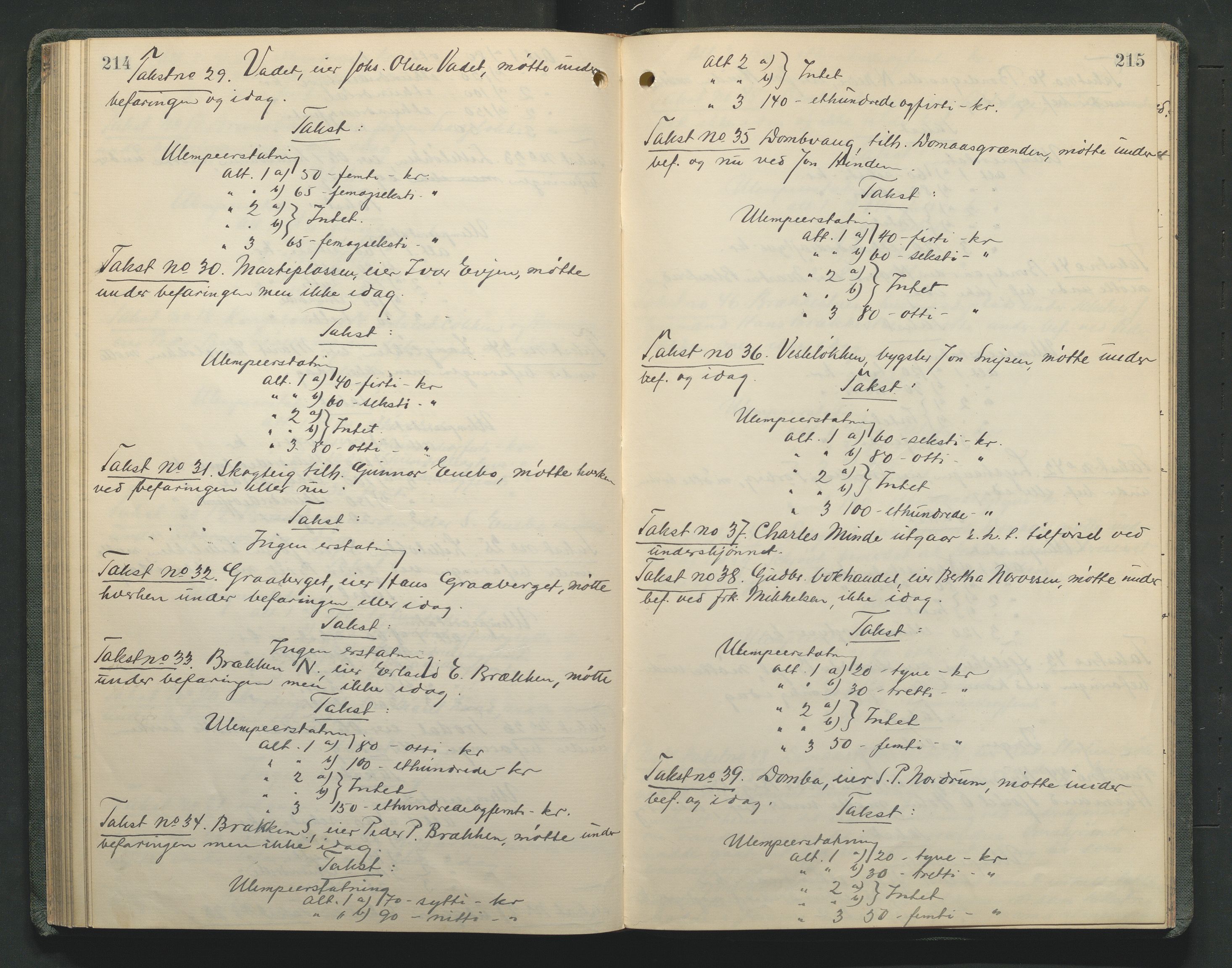 Nord-Gudbrandsdal tingrett, AV/SAH-TING-002/G/Gc/Gcb/L0012: Ekstrarettsprotokoll for åstedssaker, 1916-1922, p. 214-215