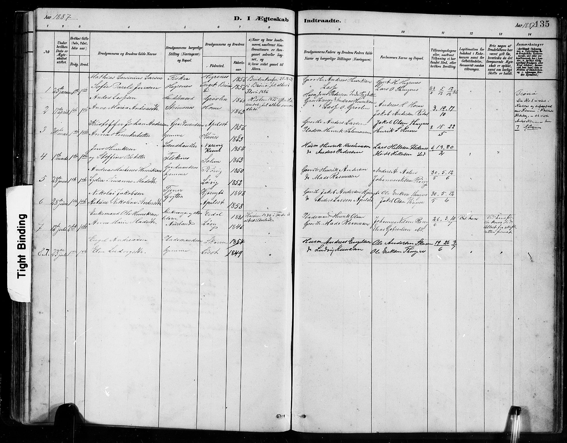 Førde sokneprestembete, SAB/A-79901/H/Hab/Habe/L0001: Parish register (copy) no. E 1, 1881-1920, p. 135