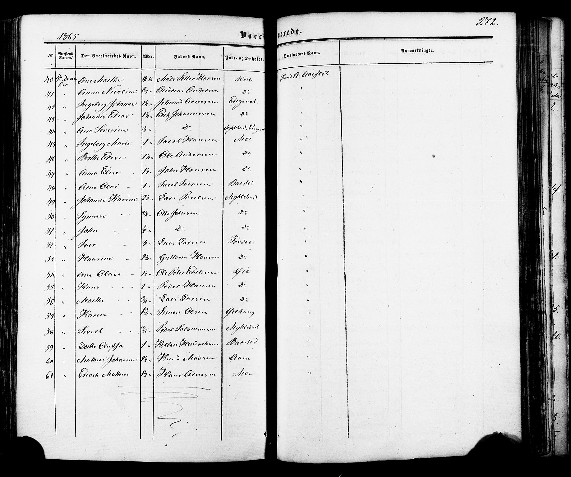 Ministerialprotokoller, klokkerbøker og fødselsregistre - Møre og Romsdal, AV/SAT-A-1454/513/L0175: Parish register (official) no. 513A02, 1856-1877, p. 272