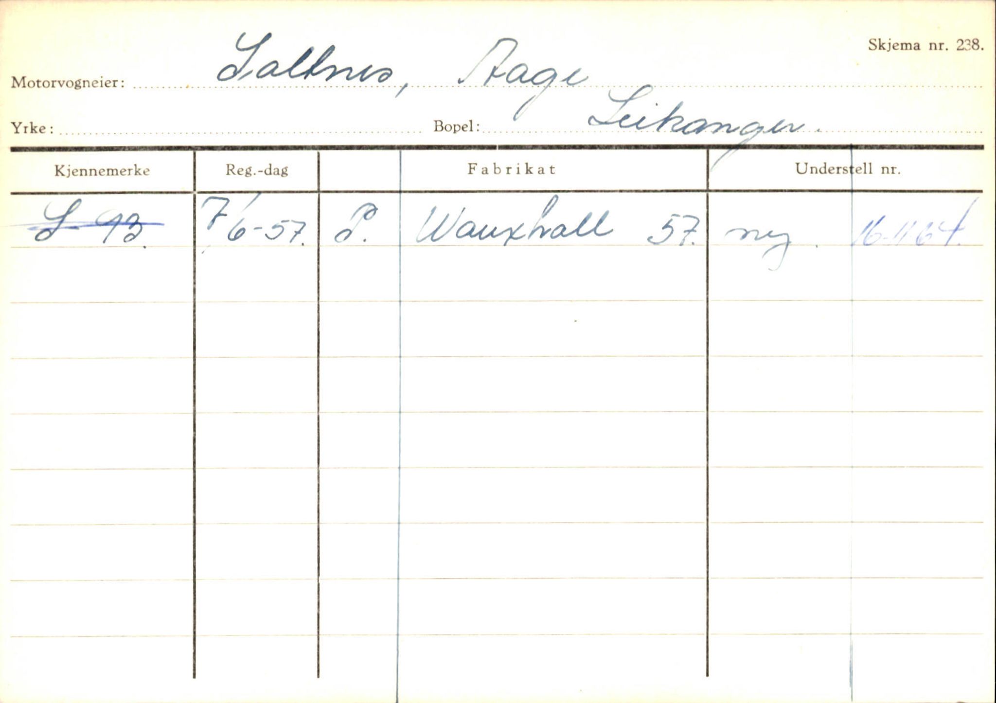 Statens vegvesen, Sogn og Fjordane vegkontor, AV/SAB-A-5301/4/F/L0126: Eigarregister Fjaler M-Å. Leikanger A-Å, 1945-1975, p. 2049