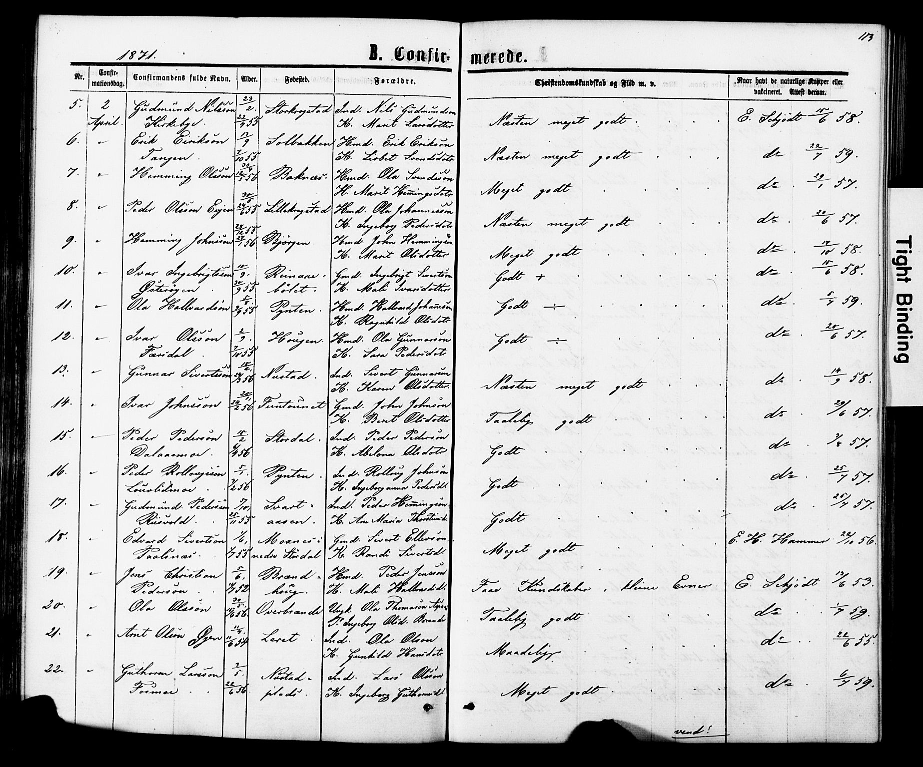 Ministerialprotokoller, klokkerbøker og fødselsregistre - Nord-Trøndelag, SAT/A-1458/706/L0049: Parish register (copy) no. 706C01, 1864-1895, p. 113