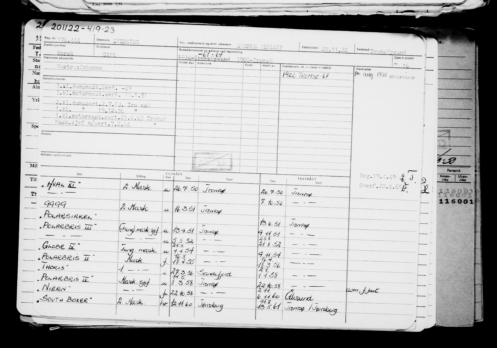 Direktoratet for sjømenn, AV/RA-S-3545/G/Gb/L0212: Hovedkort, 1922, p. 417