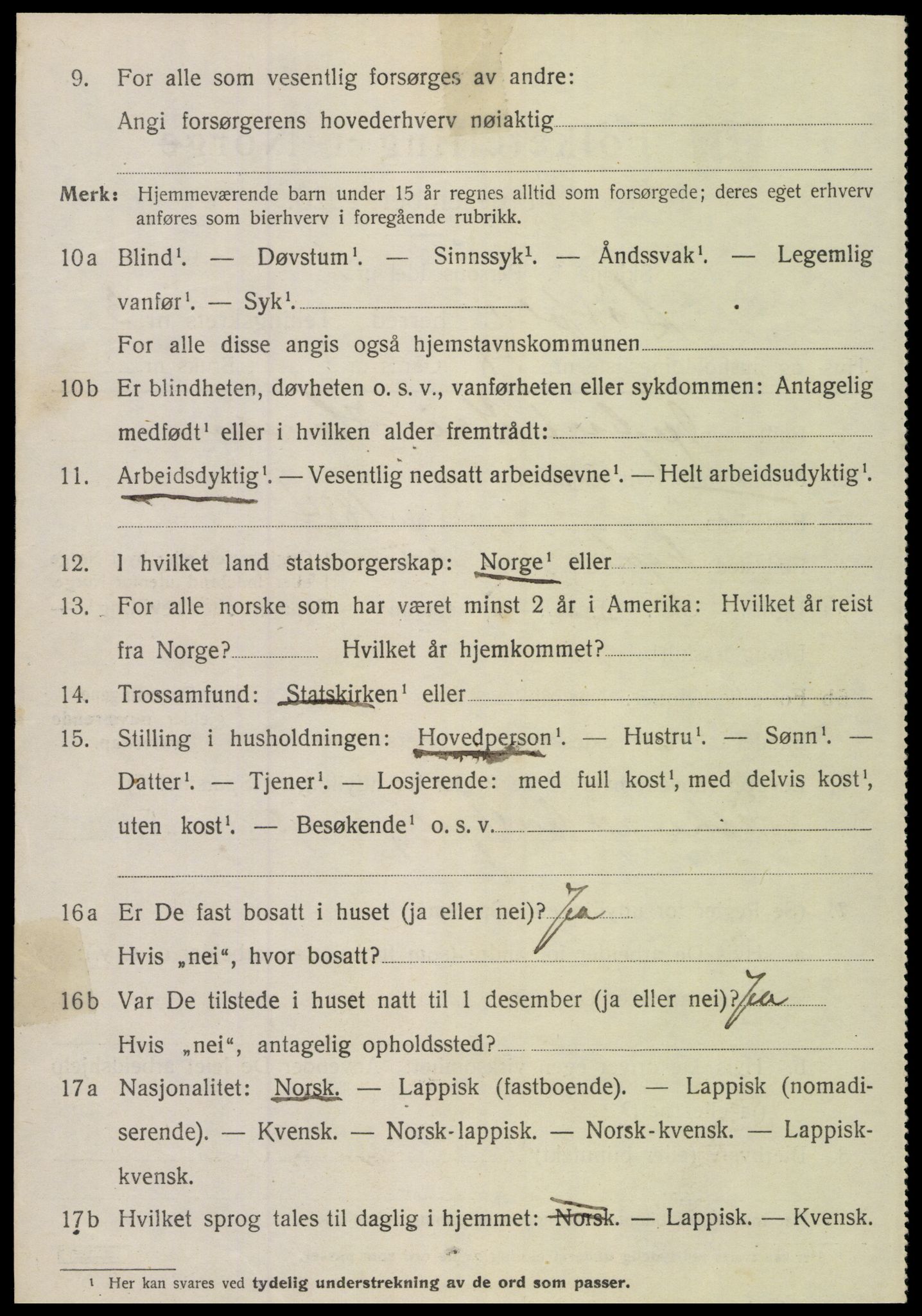 SAT, 1920 census for Sørfold, 1920, p. 2620