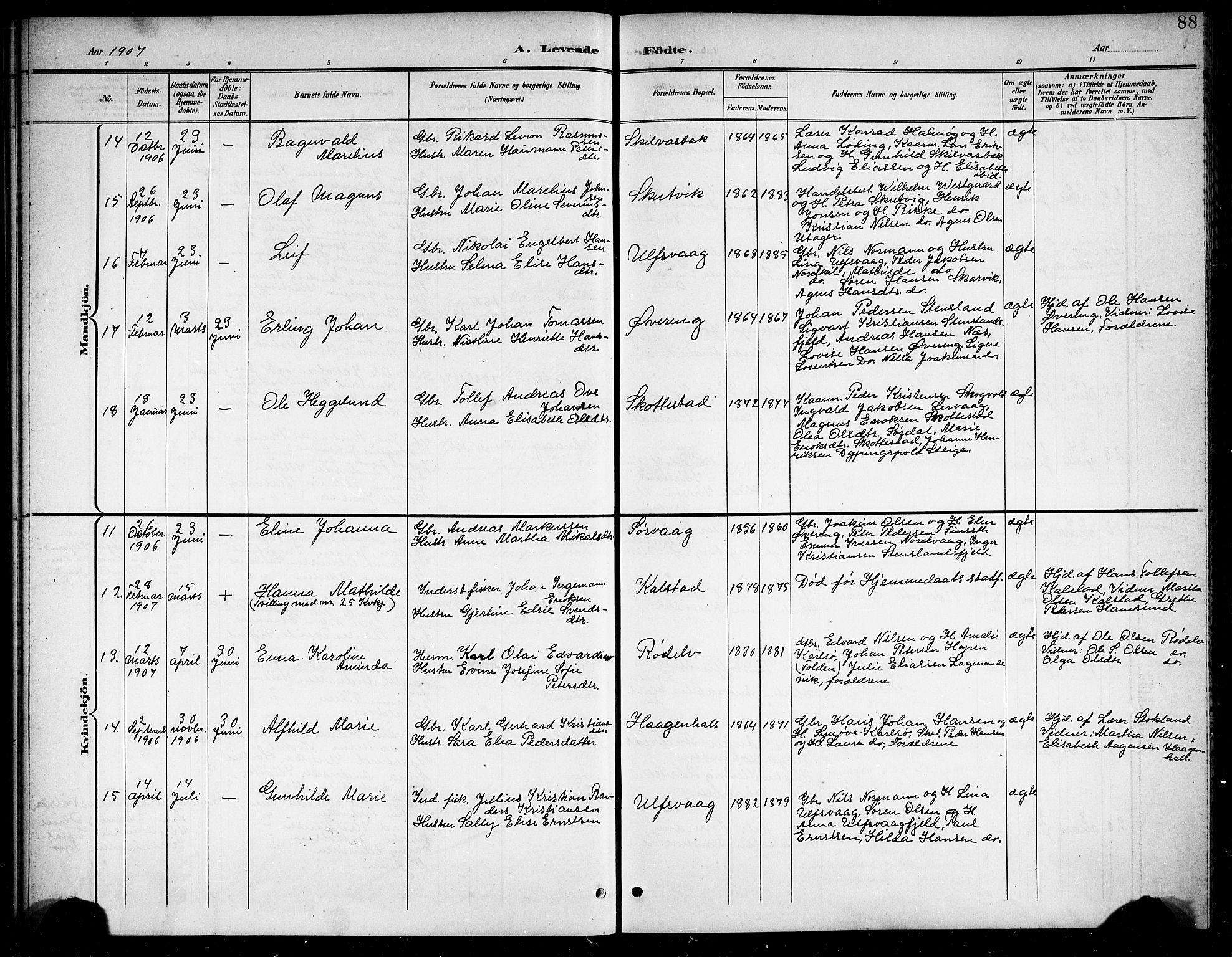 Ministerialprotokoller, klokkerbøker og fødselsregistre - Nordland, SAT/A-1459/859/L0860: Parish register (copy) no. 859C06, 1899-1909, p. 88