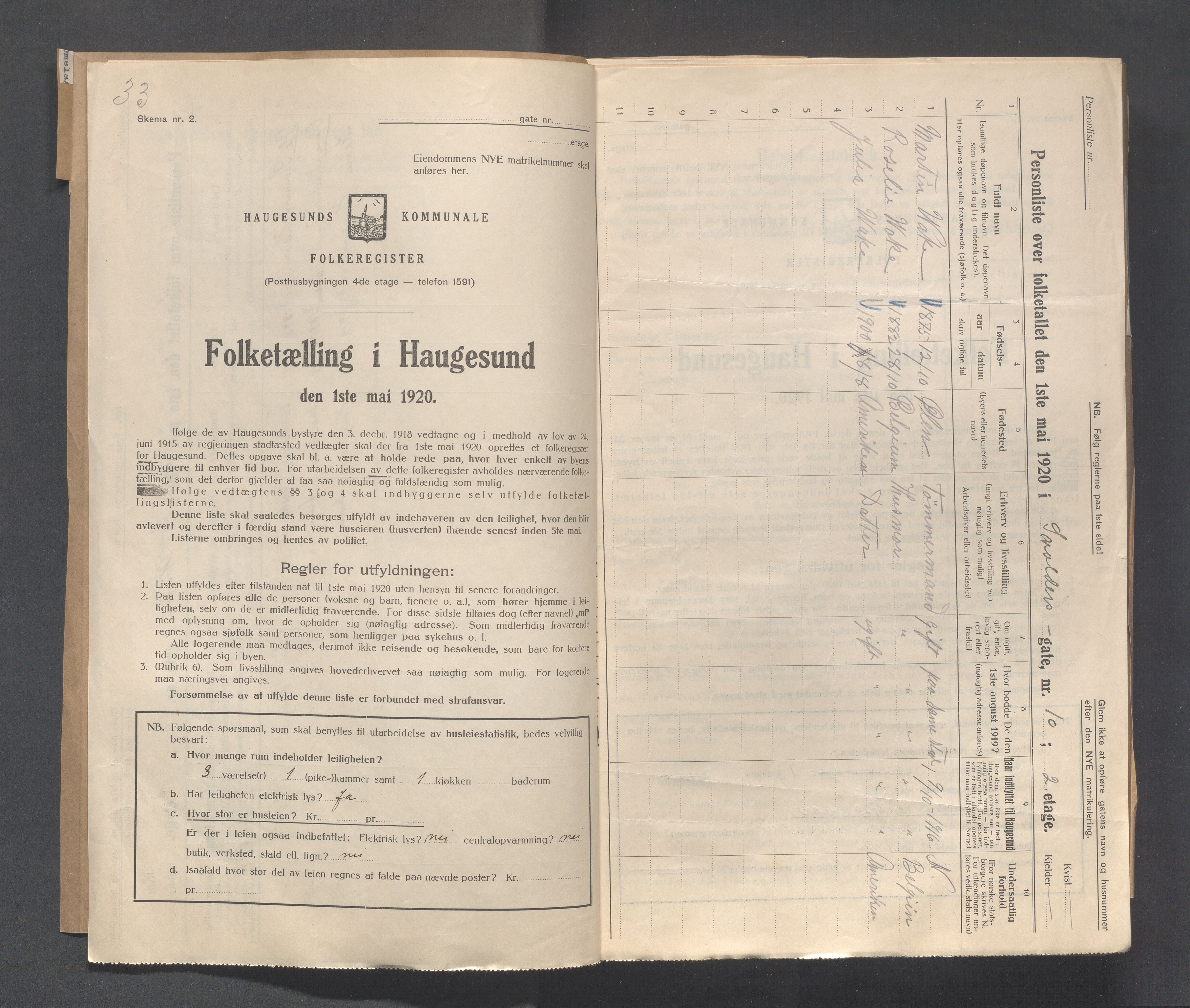 IKAR, Local census 1.5.1920 for Haugesund, 1920, p. 4735