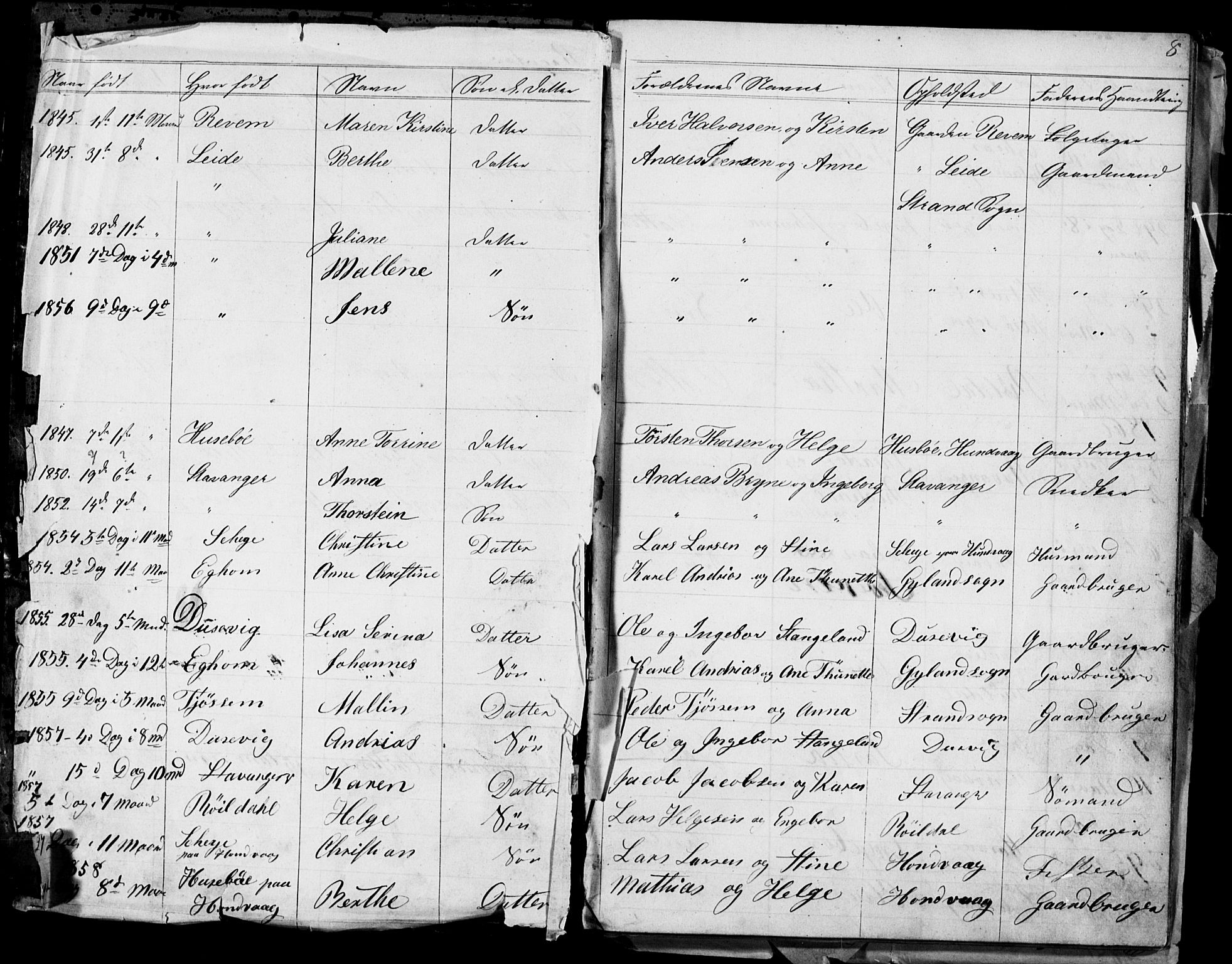 Pa 0160 - Vennenes Samfunn, Stavanger, AV/SAST-A-100269/F: Dissenter register no. -, 1840-1900, p. 8