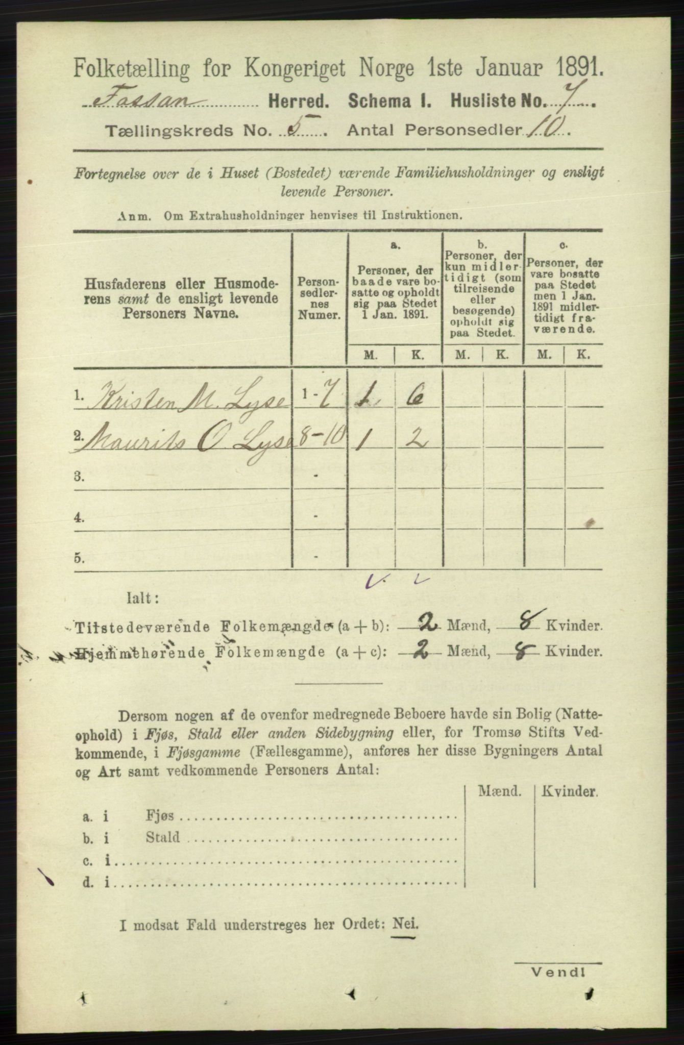 RA, 1891 census for 1129 Forsand, 1891, p. 739