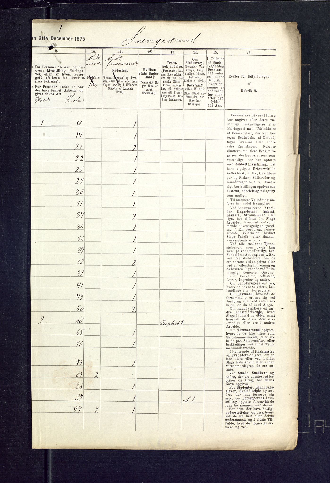 SAKO, 1875 census for 0802B Bamble/Langesund, 1875, p. 10