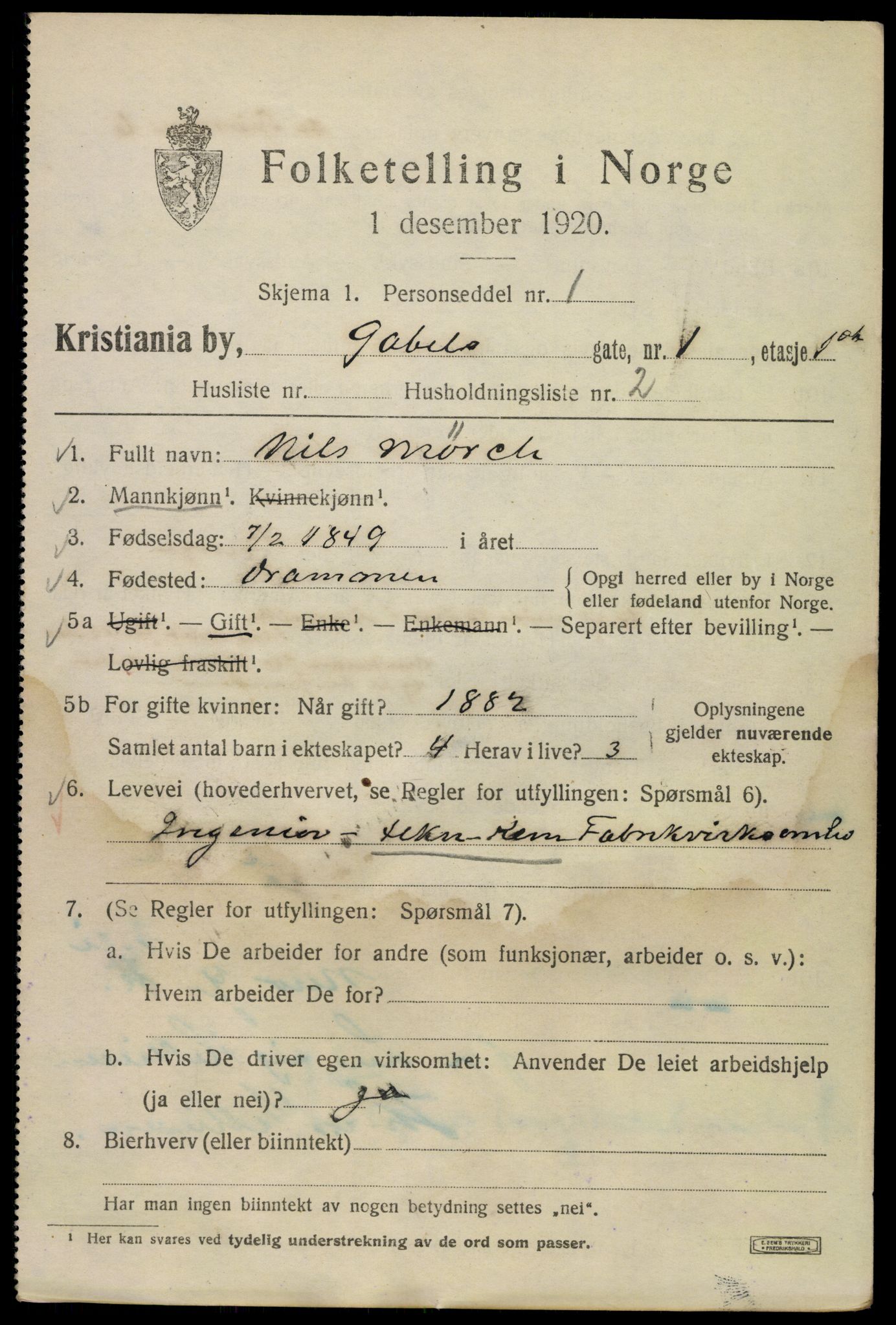 SAO, 1920 census for Kristiania, 1920, p. 245679