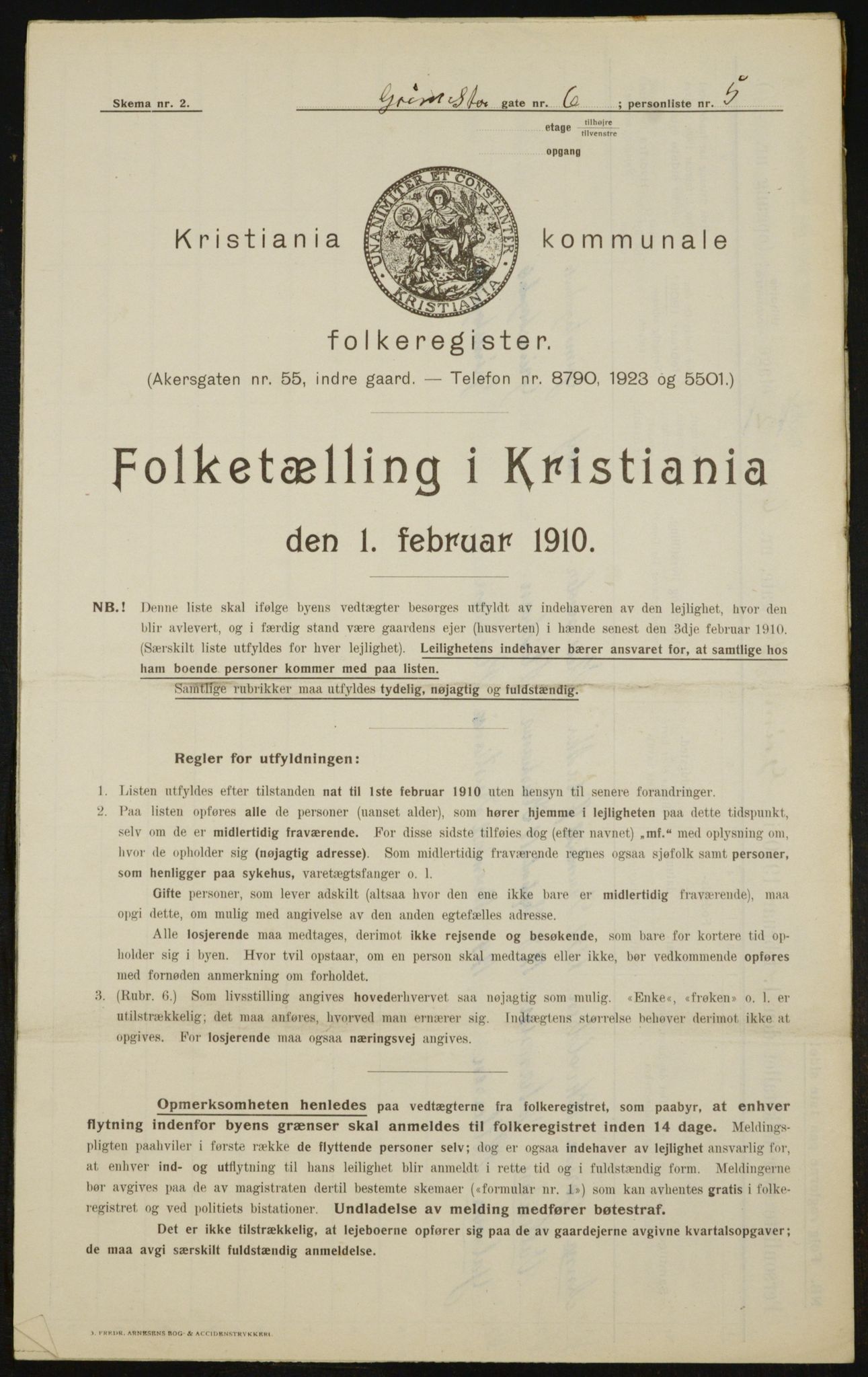 OBA, Municipal Census 1910 for Kristiania, 1910, p. 28458