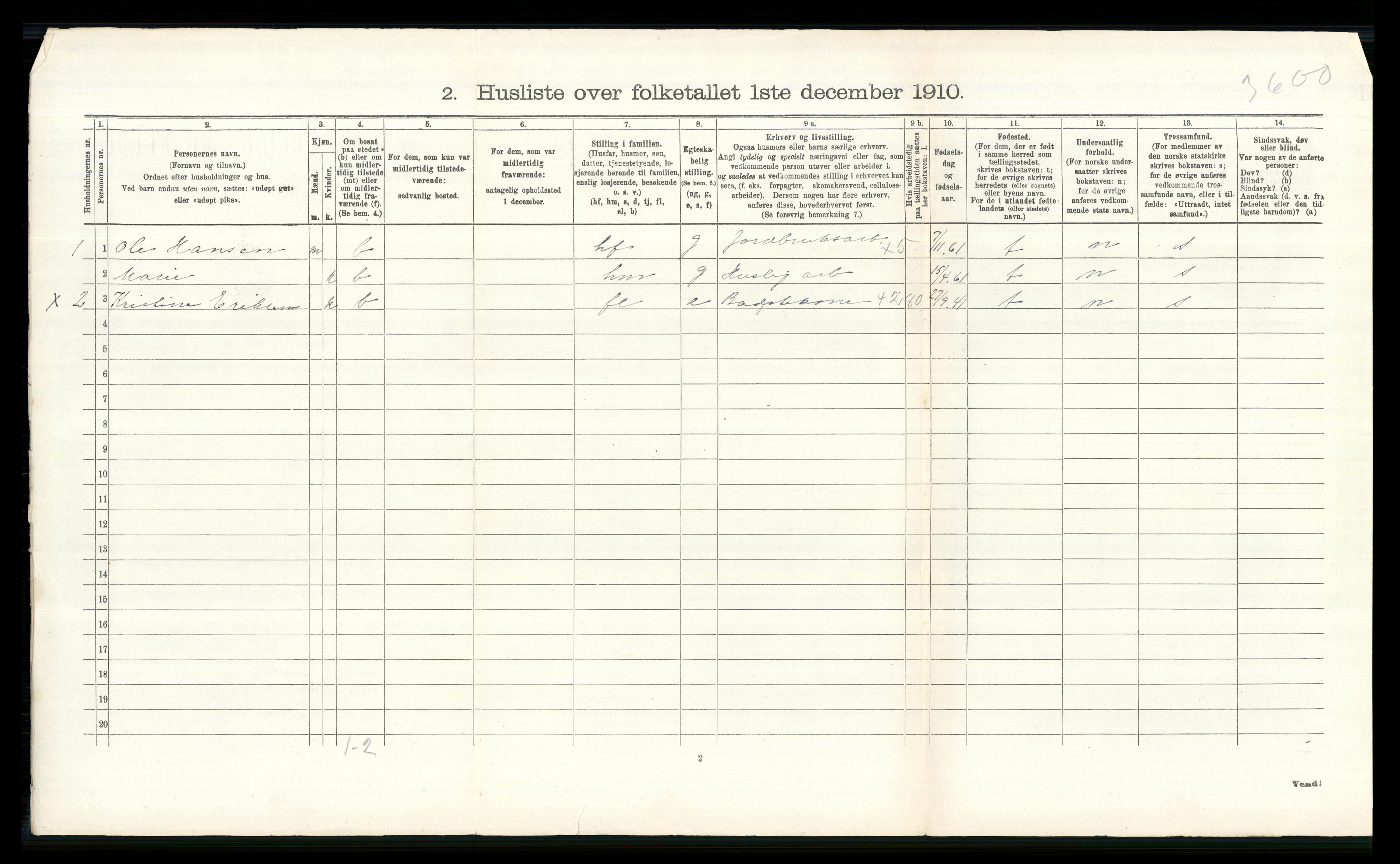 RA, 1910 census for Nes, 1910, p. 1873