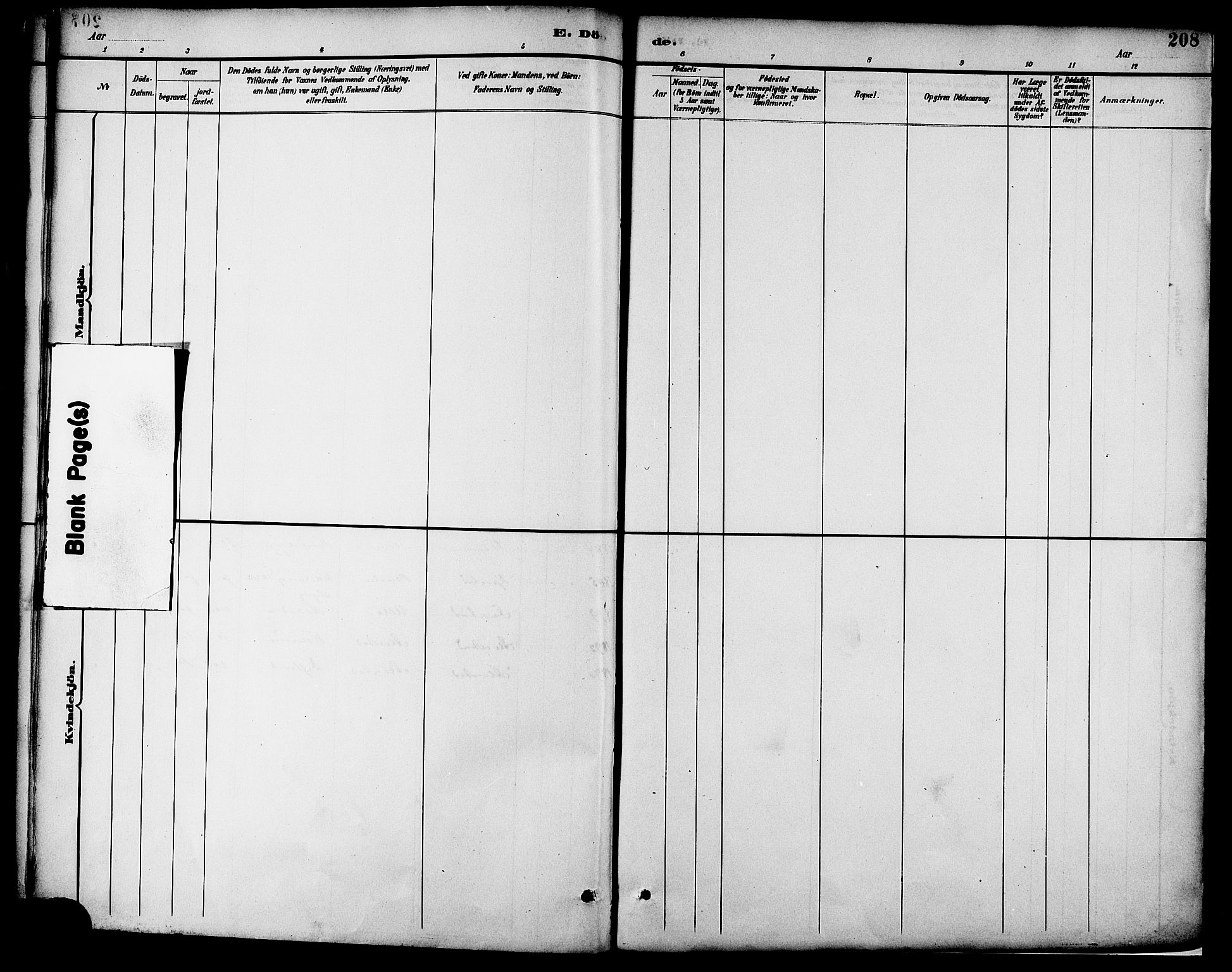 Ministerialprotokoller, klokkerbøker og fødselsregistre - Møre og Romsdal, SAT/A-1454/536/L0501: Parish register (official) no. 536A10, 1884-1896, p. 208