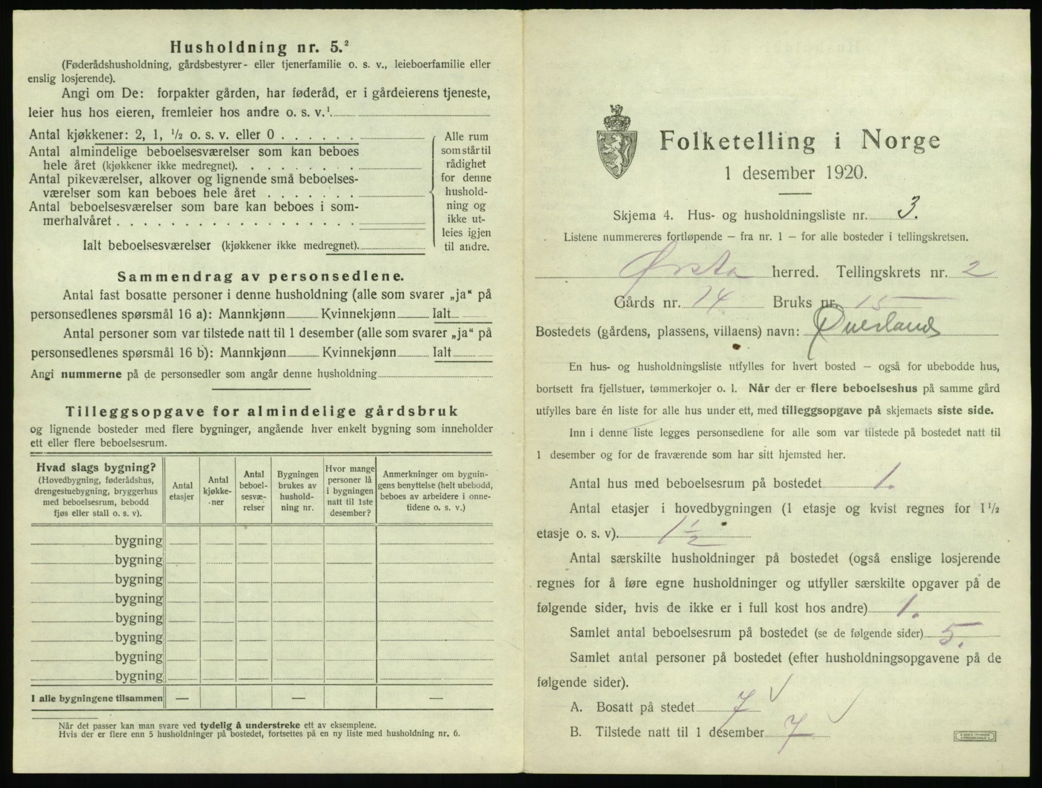 SAT, 1920 census for Ørsta, 1920, p. 150