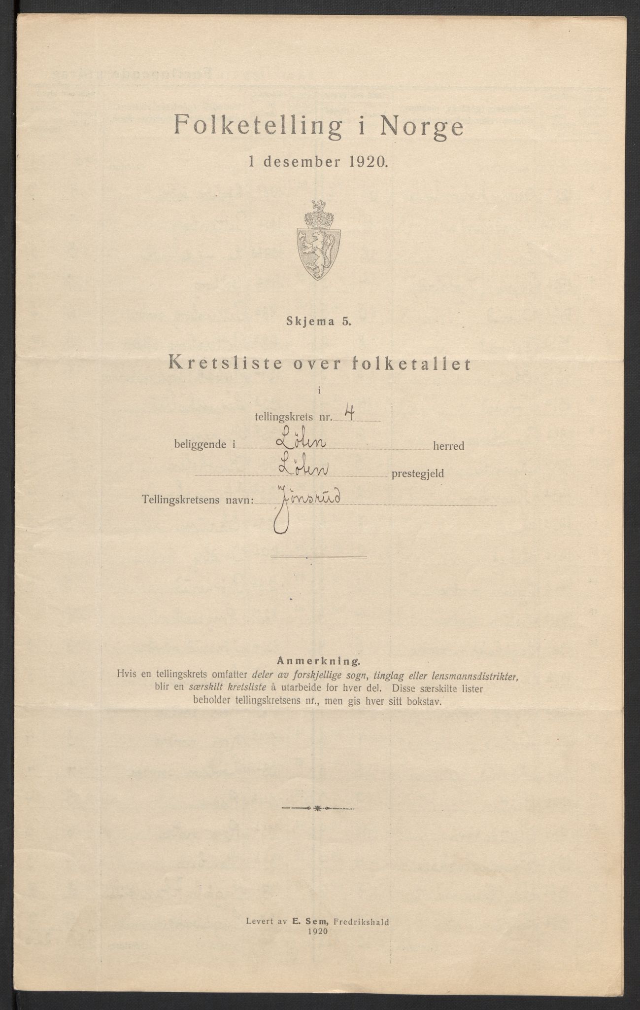 SAH, 1920 census for Løten, 1920, p. 34