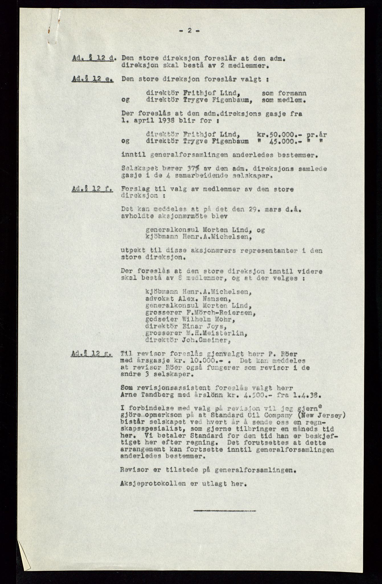 PA 1534 - Østlandske Petroleumscompagni A/S, AV/SAST-A-101954/A/Aa/L0002/0008: Generalforsamlinger. / Generalforsamling, 1938, p. 5