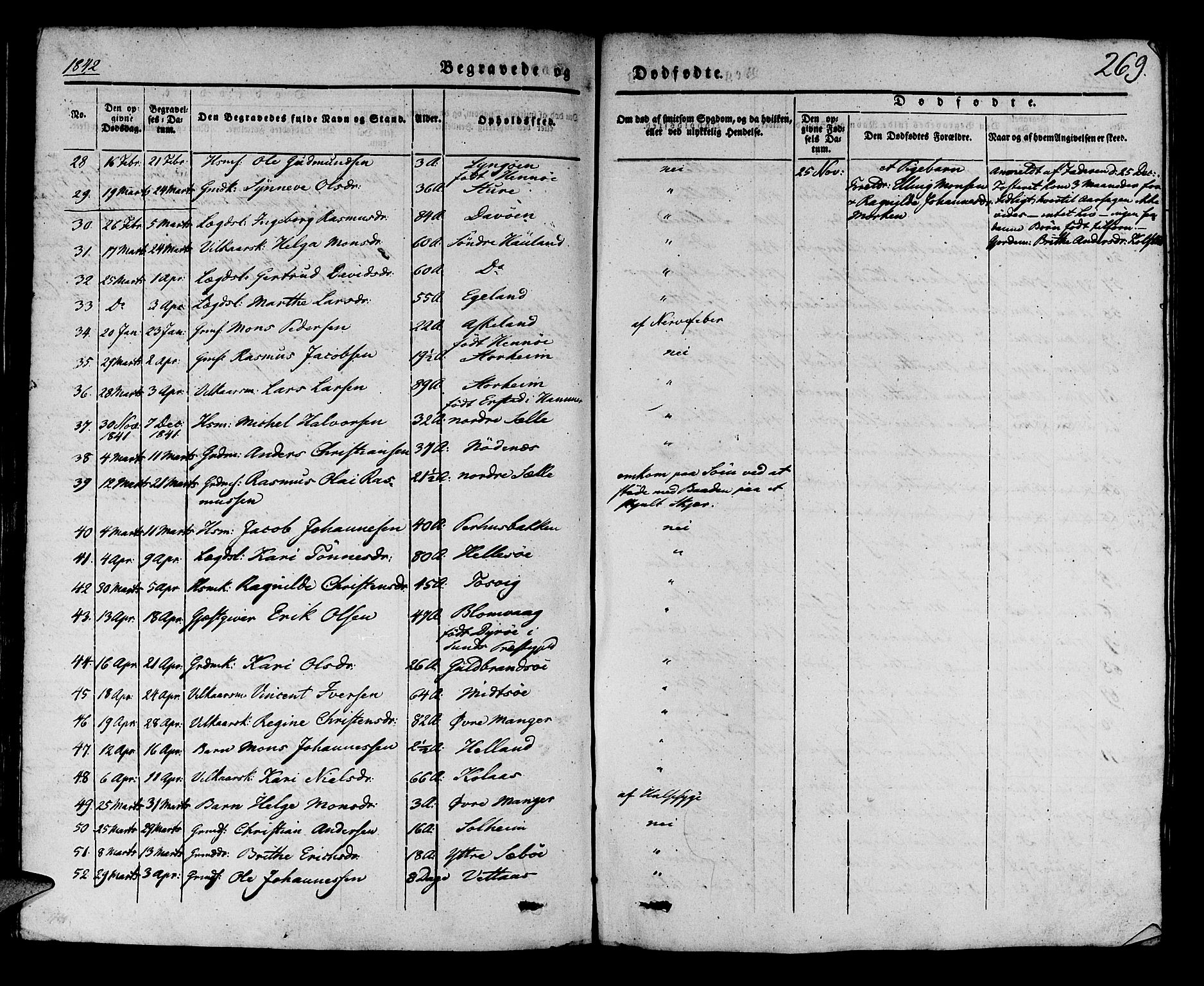 Manger sokneprestembete, SAB/A-76801/H/Haa: Parish register (official) no. A 5, 1839-1848, p. 269