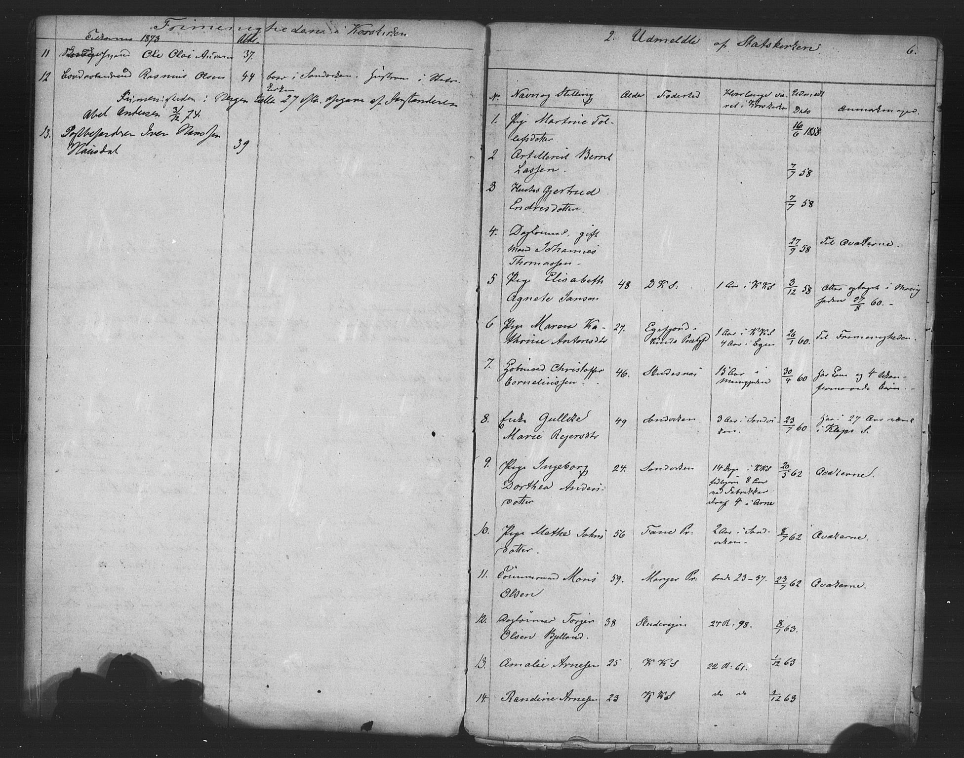 Korskirken sokneprestembete, AV/SAB-A-76101/H/Haa/L0051: Parish register (official) no. G 1, 1871-1886, p. 6