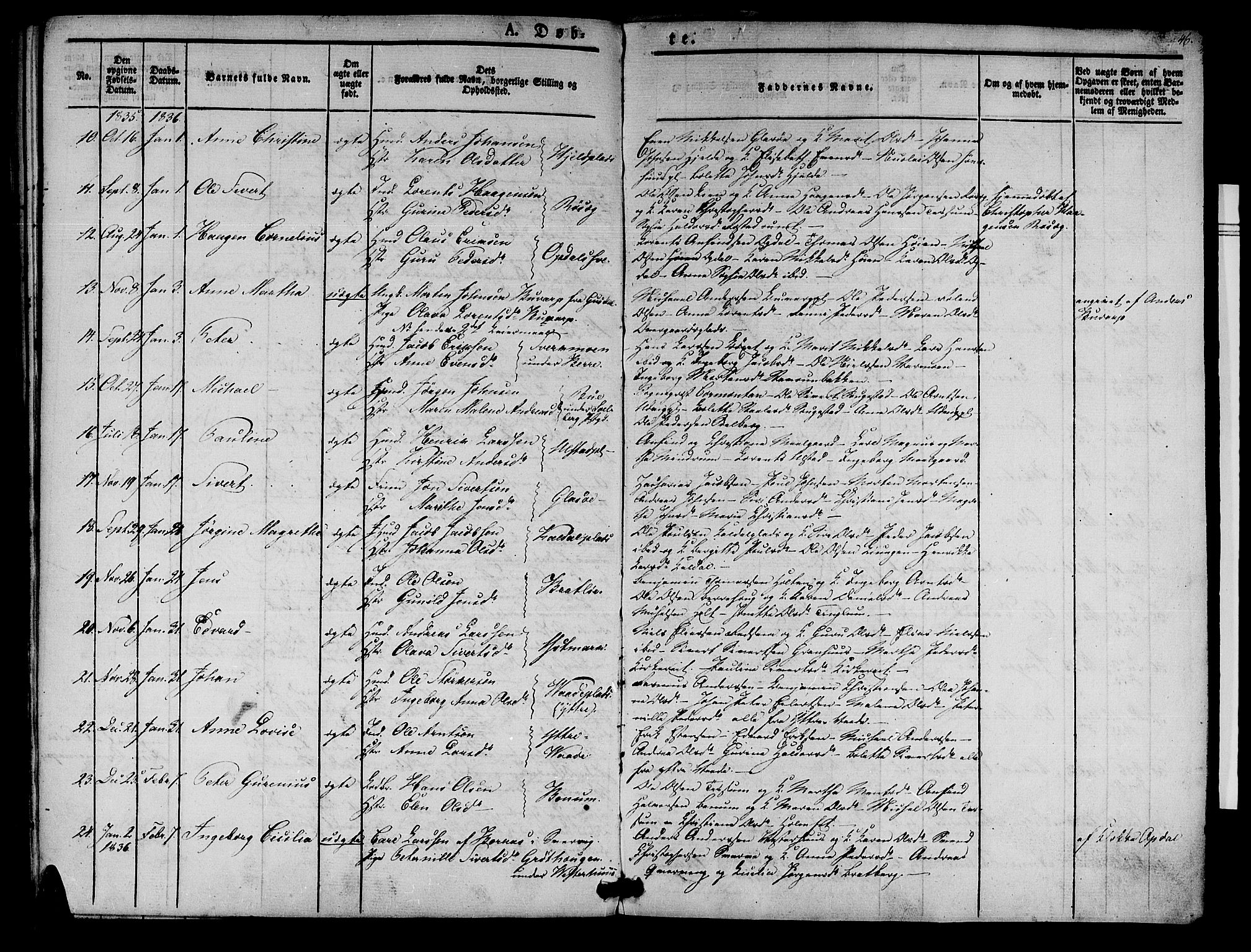 Ministerialprotokoller, klokkerbøker og fødselsregistre - Nord-Trøndelag, AV/SAT-A-1458/741/L0391: Parish register (official) no. 741A05, 1831-1836, p. 46