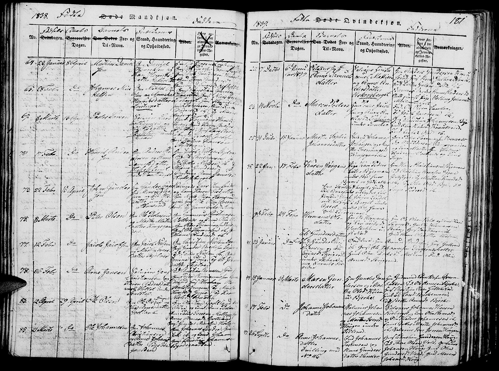 Grue prestekontor, AV/SAH-PREST-036/H/Ha/Hab/L0002: Parish register (copy) no. 2, 1815-1841, p. 181