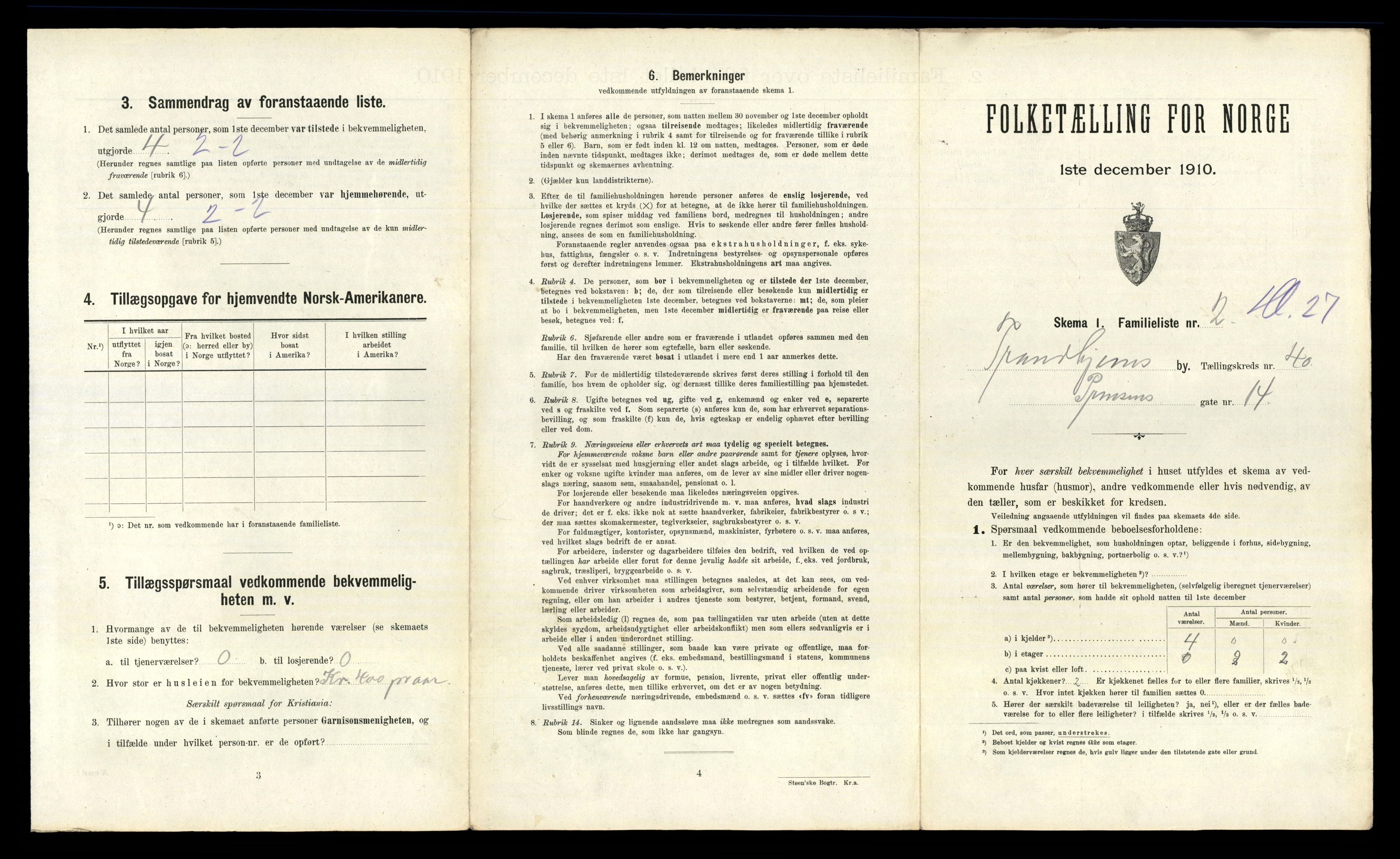 RA, 1910 census for Trondheim, 1910, p. 10701