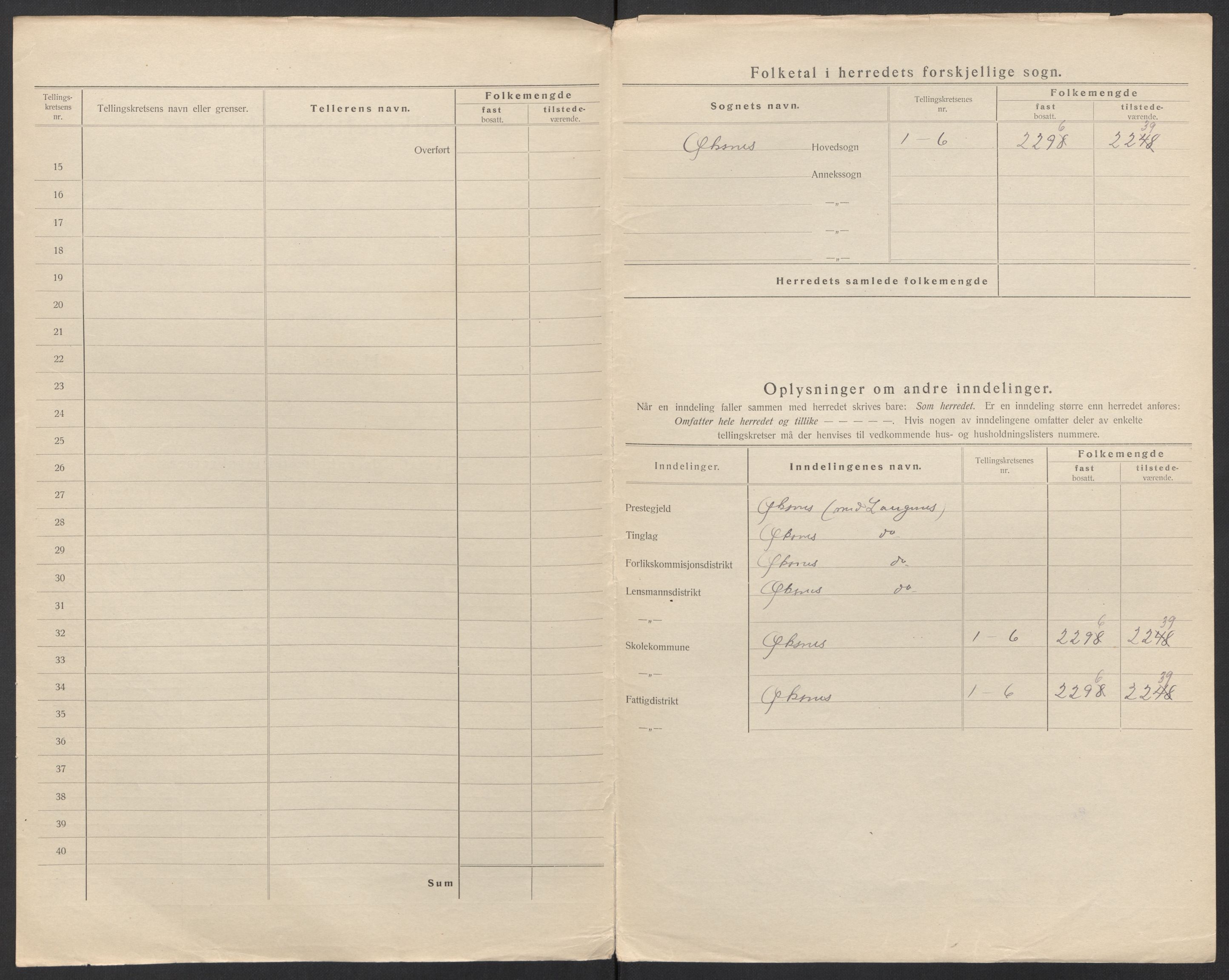 SAT, 1920 census for Øksnes, 1920, p. 4