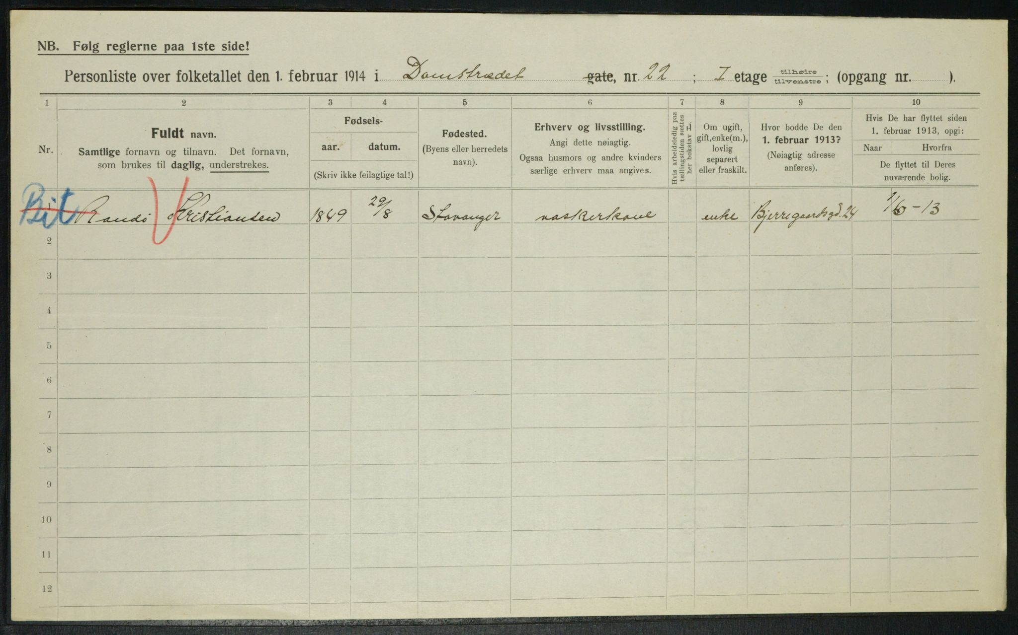 OBA, Municipal Census 1914 for Kristiania, 1914, p. 14703