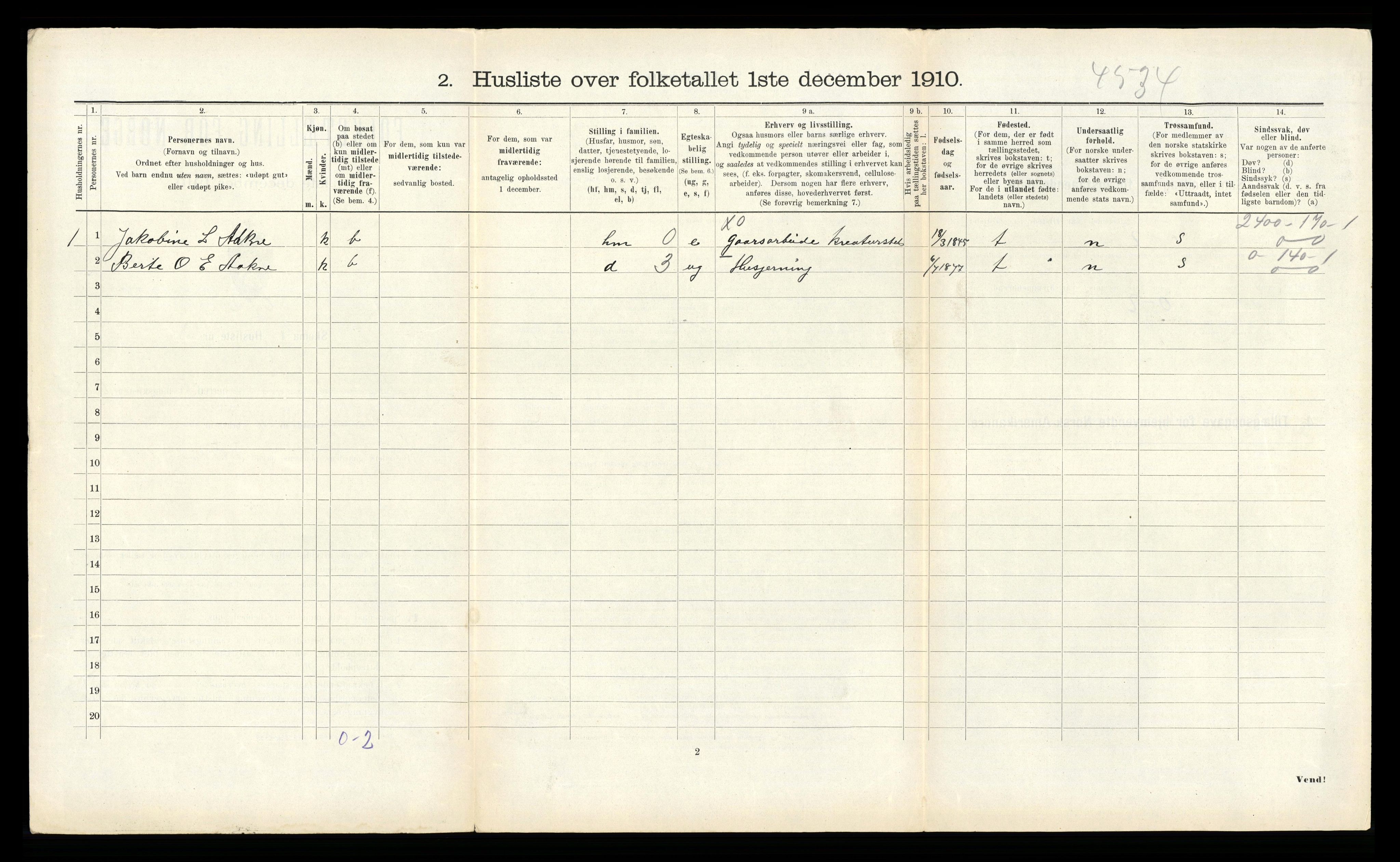 RA, 1910 census for Hjørundfjord, 1910, p. 233