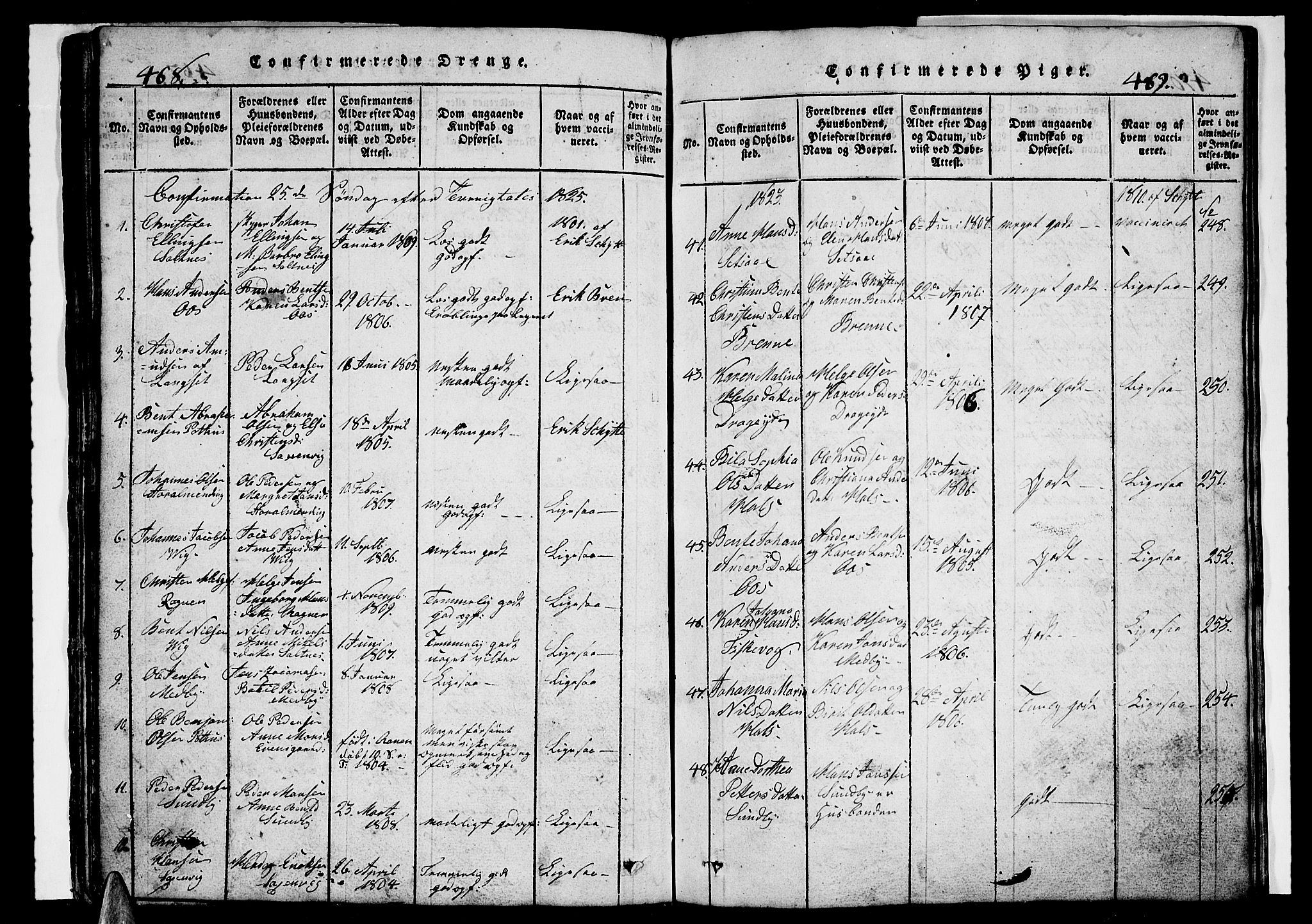 Ministerialprotokoller, klokkerbøker og fødselsregistre - Nordland, SAT/A-1459/847/L0676: Parish register (copy) no. 847C04, 1821-1853, p. 468-469