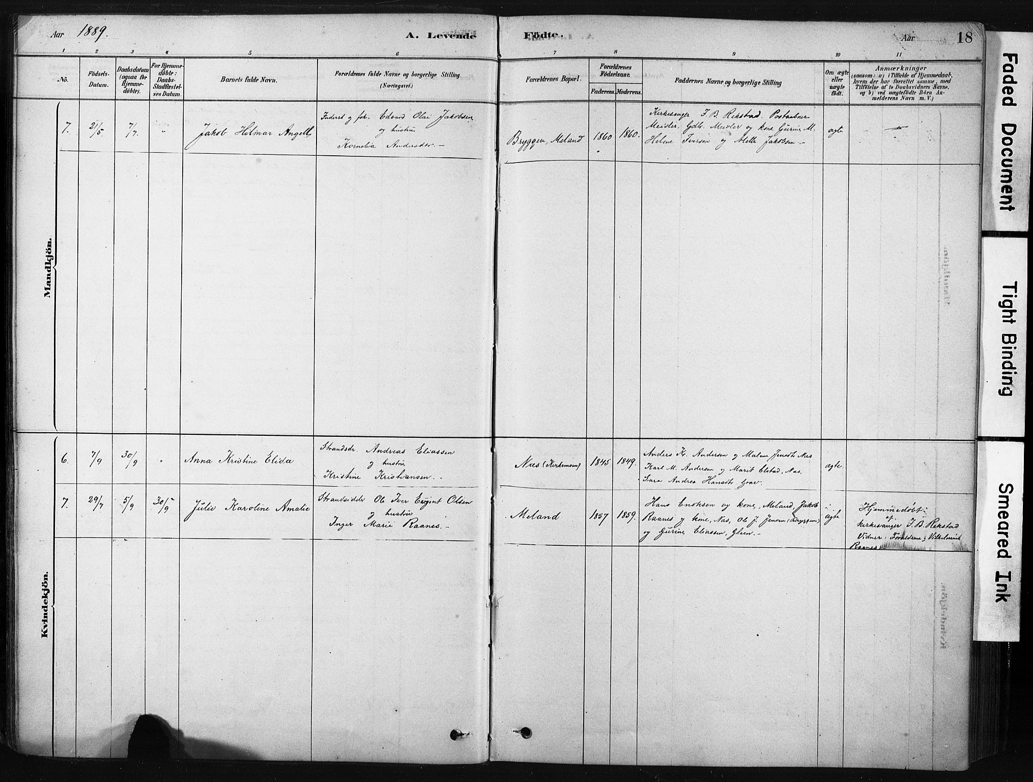 Ministerialprotokoller, klokkerbøker og fødselsregistre - Nordland, AV/SAT-A-1459/808/L0128: Parish register (official) no. 808A01, 1880-1902, p. 18