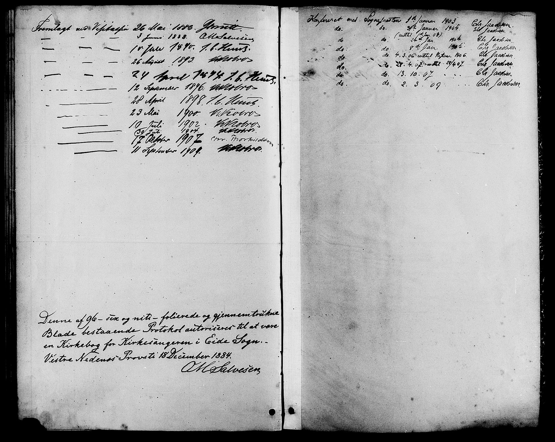 Hommedal sokneprestkontor, SAK/1111-0023/F/Fb/Fba/L0004: Parish register (copy) no. B 4, 1885-1908, p. 97