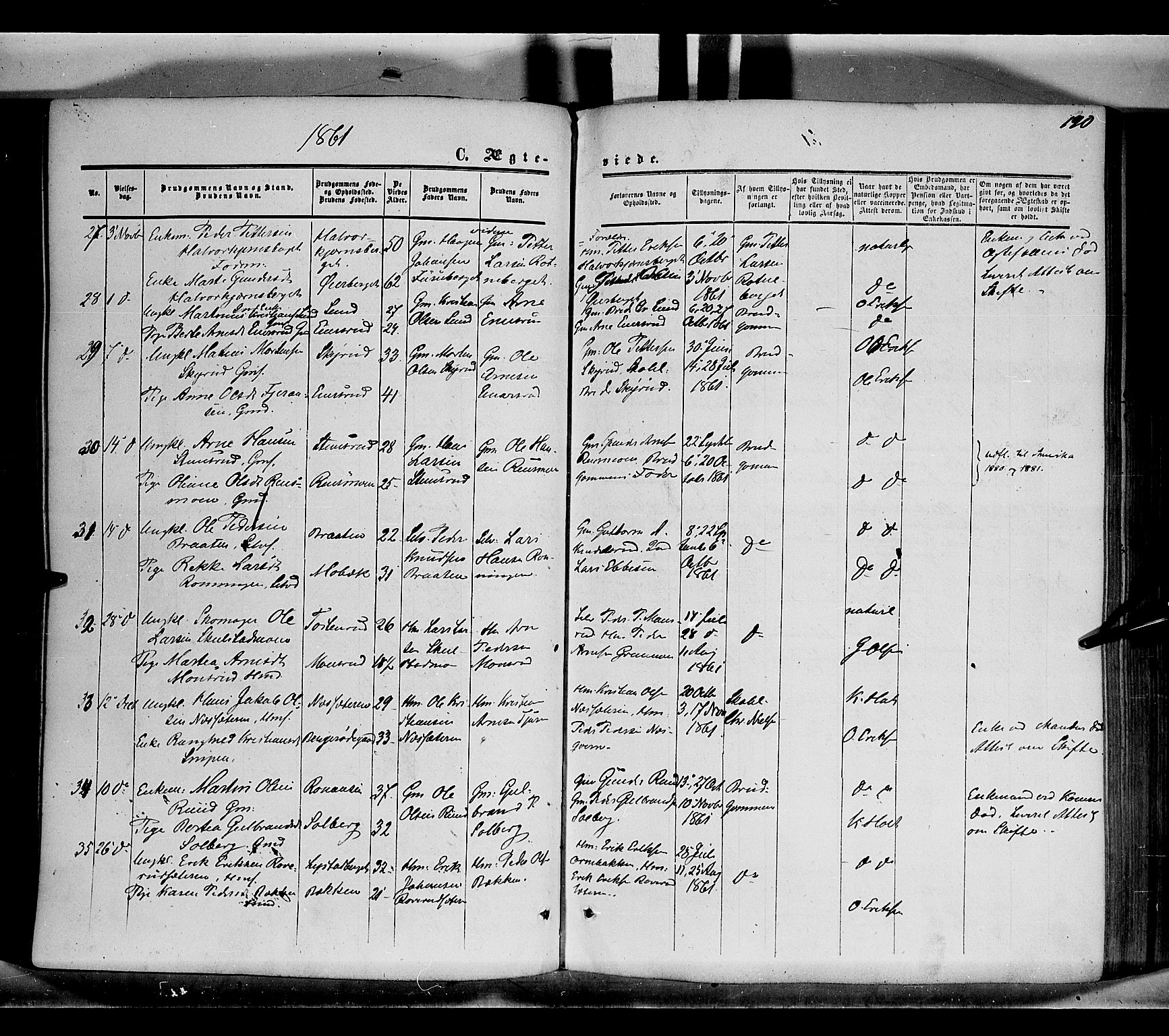 Grue prestekontor, SAH/PREST-036/H/Ha/Haa/L0009: Parish register (official) no. 9, 1859-1863, p. 190
