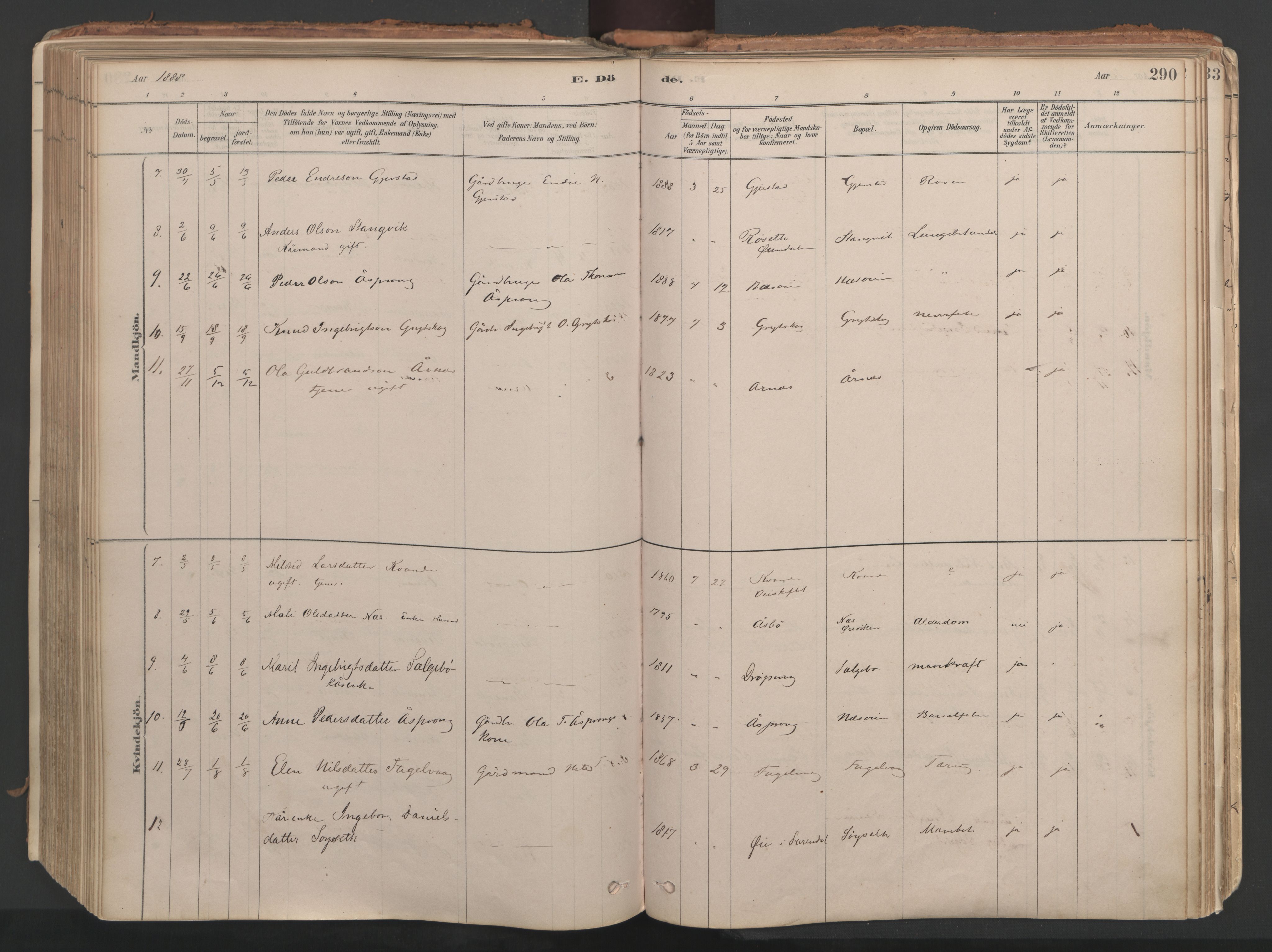 Ministerialprotokoller, klokkerbøker og fødselsregistre - Møre og Romsdal, AV/SAT-A-1454/592/L1029: Parish register (official) no. 592A07, 1879-1902, p. 290