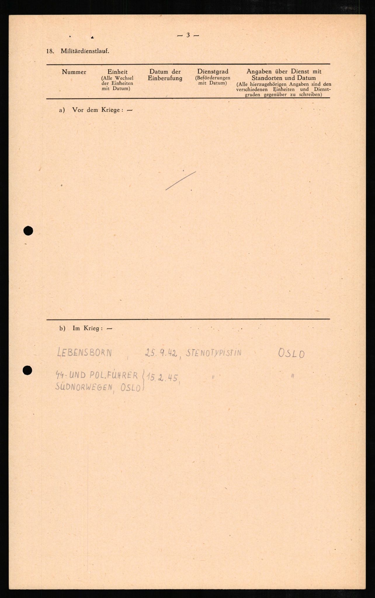 Forsvaret, Forsvarets overkommando II, RA/RAFA-3915/D/Db/L0007: CI Questionaires. Tyske okkupasjonsstyrker i Norge. Tyskere., 1945-1946, p. 352